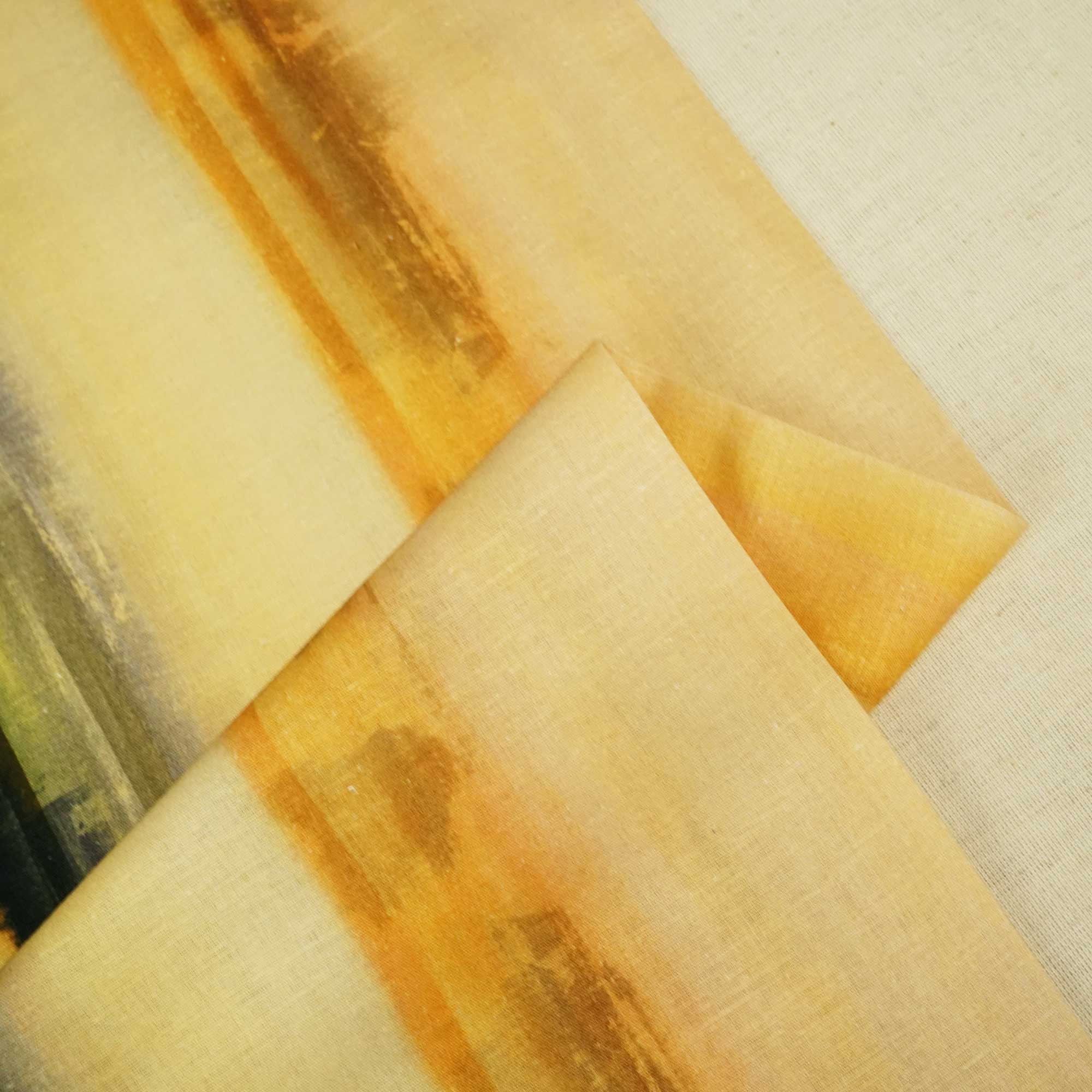 Mustrad Yellow Shibori Print Linen Fabric RM-25353 - Image 2
