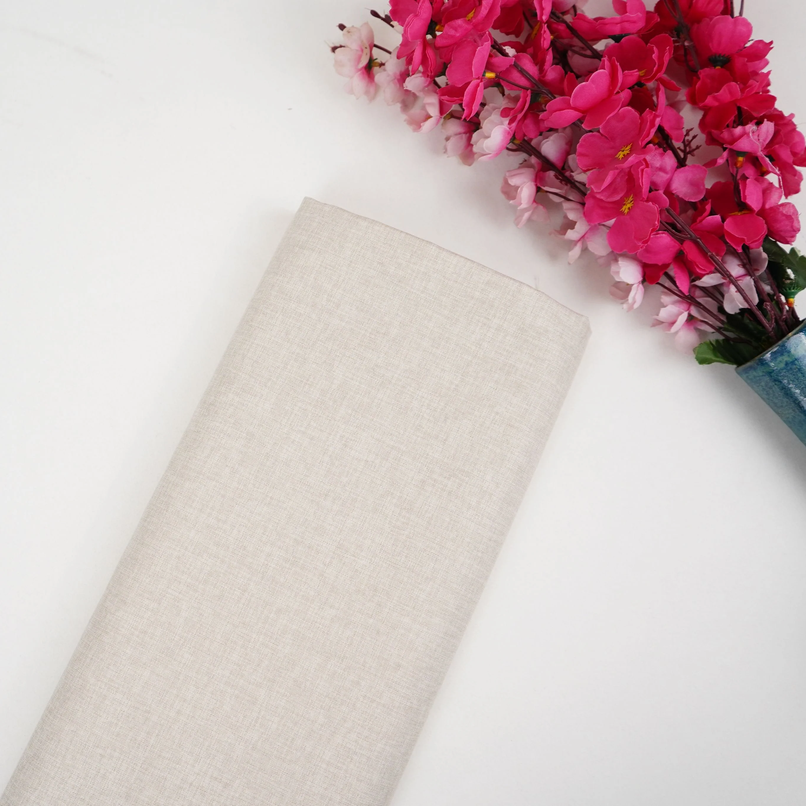 Natural Beige Solid Suiting Fabric ASMI-31305