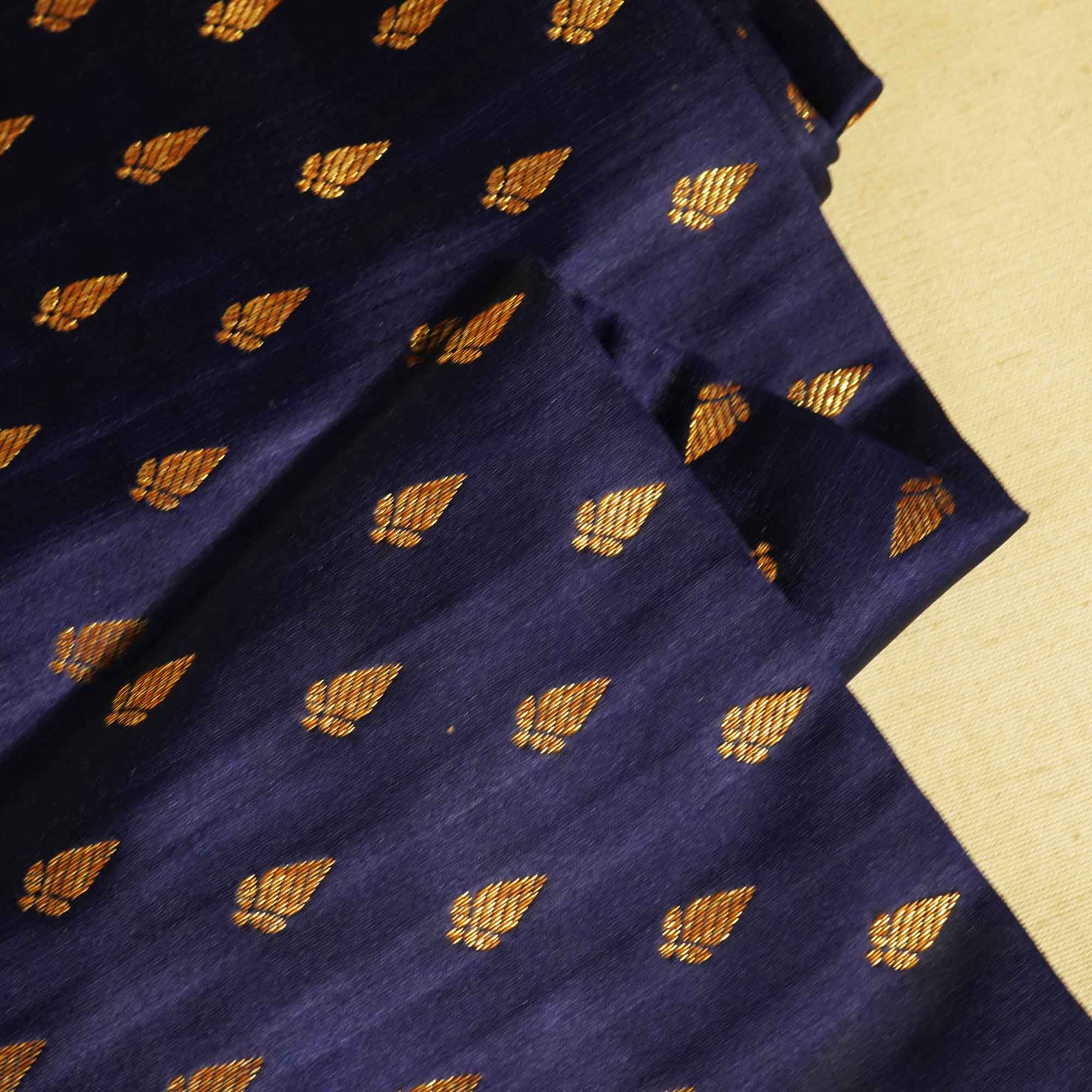 Navy Blue Banarasi Brocade 347 KRE-19222 - Image 2