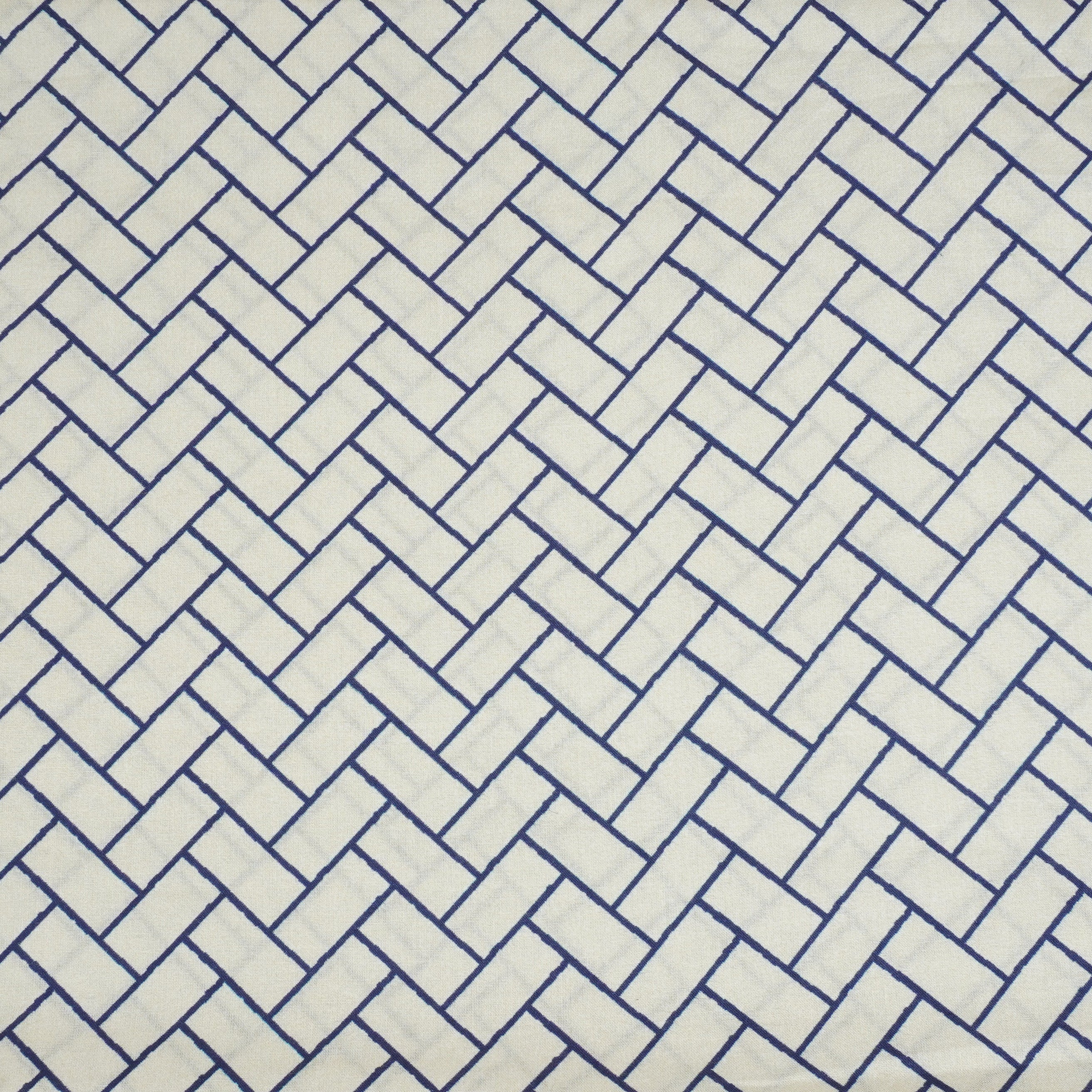 Navy Blue Geomatrical Print Cotton Fabric MT-29481 - Image 2