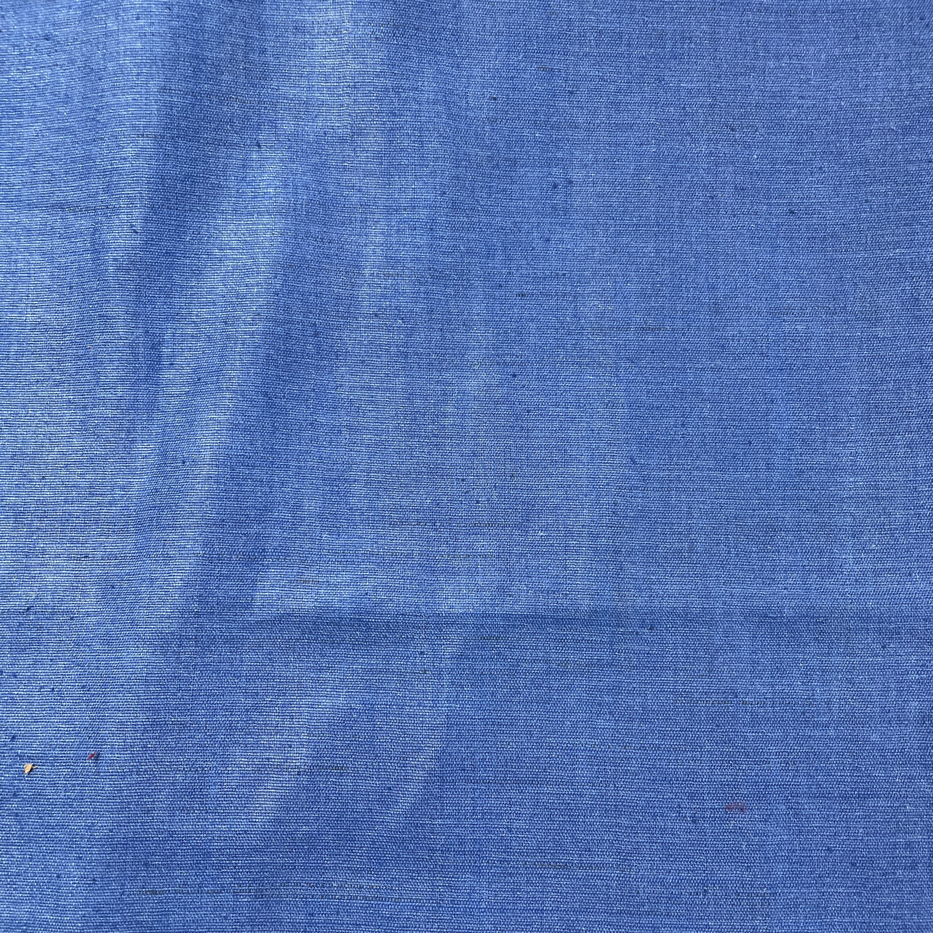 Navy Blue Solid Cotton Khadi Fabric - Image 2