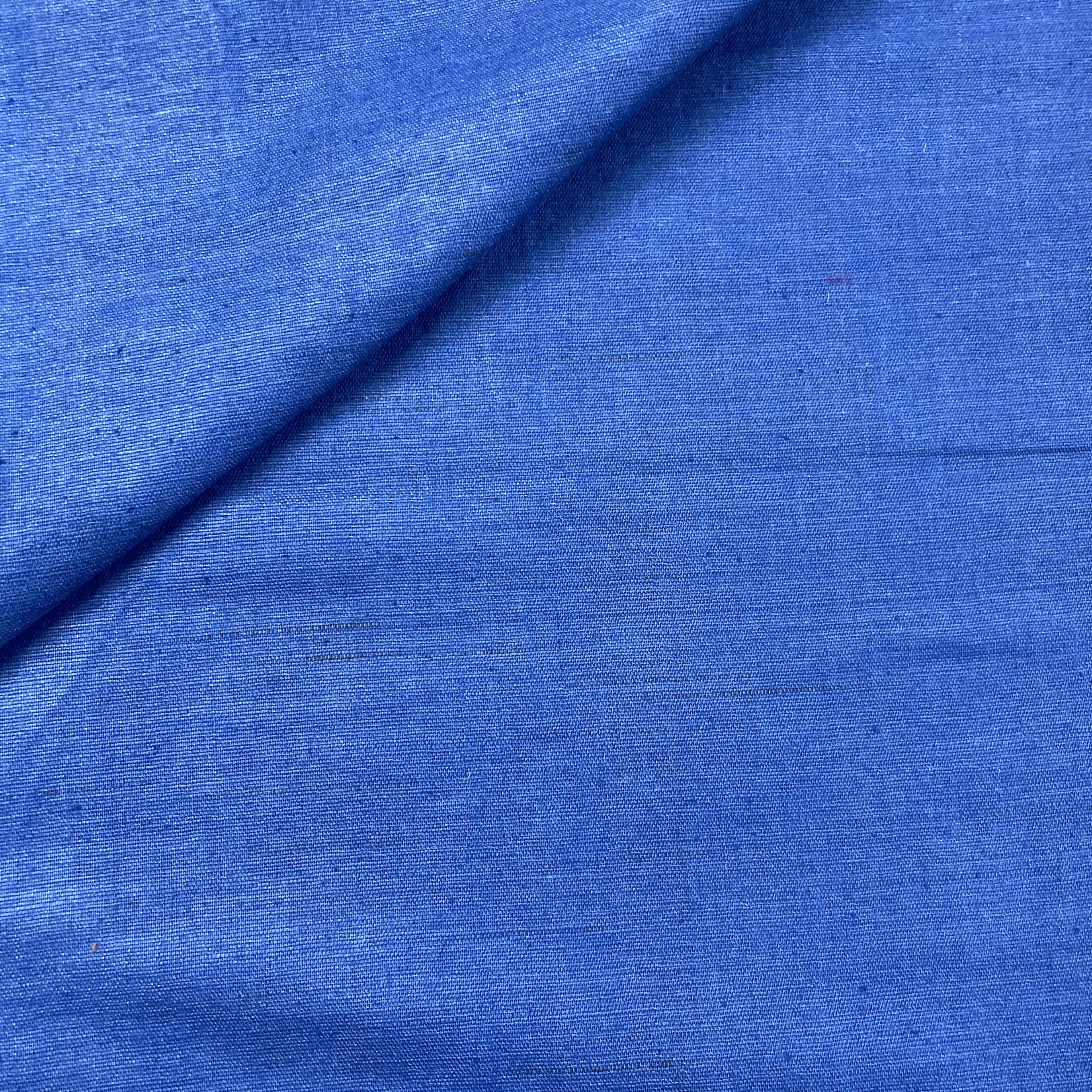 Navy Blue Solid Cotton Khadi Fabric - Image 3