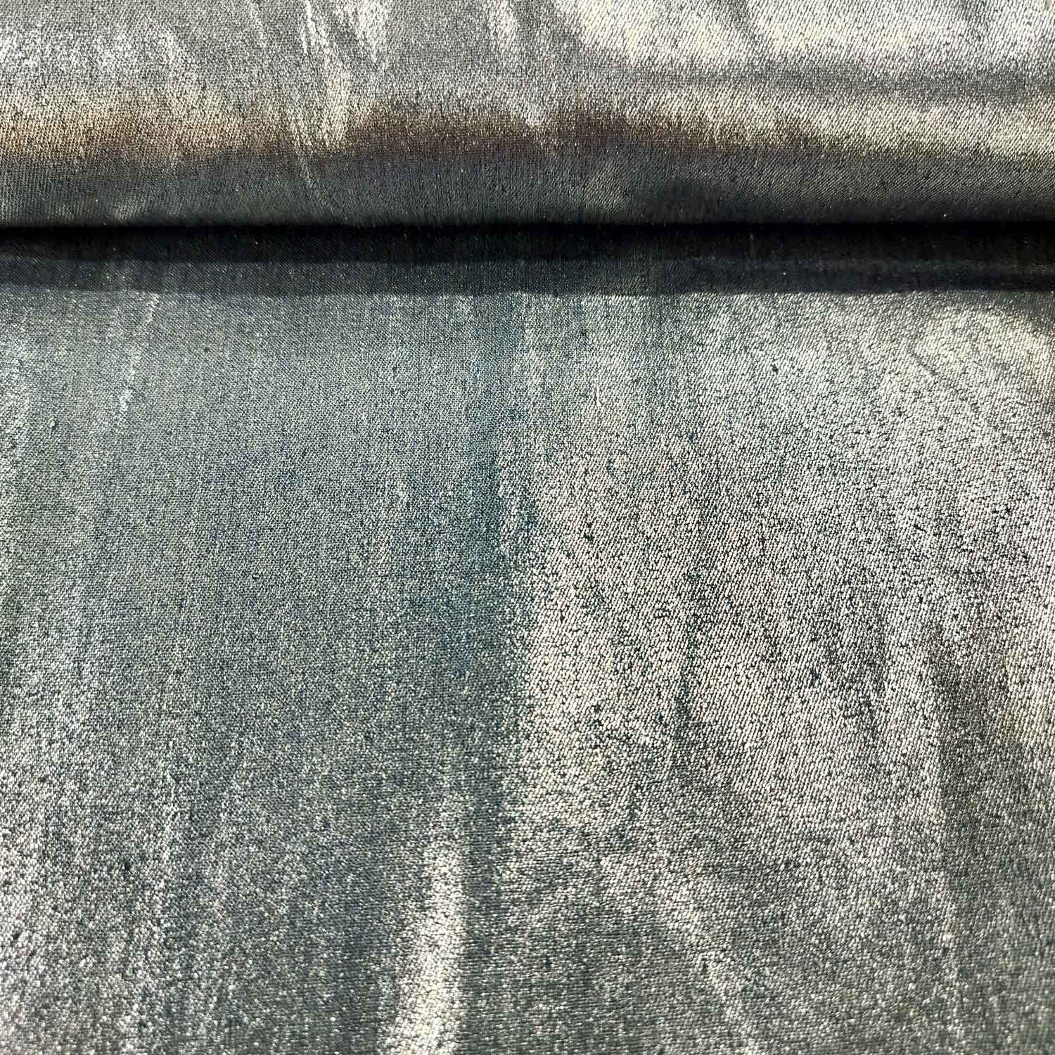 Navy Blue Solid Denim Foil Fabric CF-19323 - Image 2