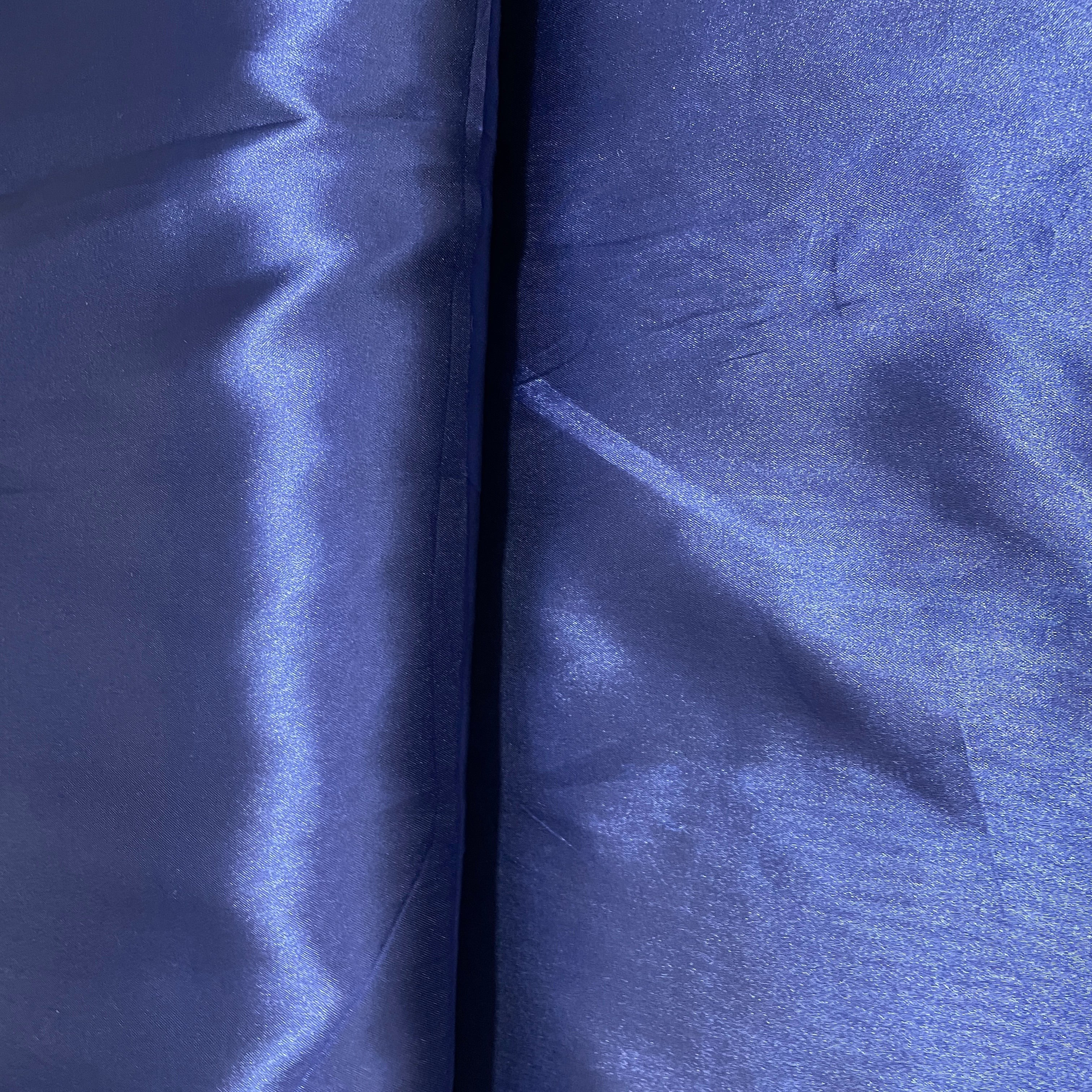 Navy Blue Solid Satin Fabric - Image 3