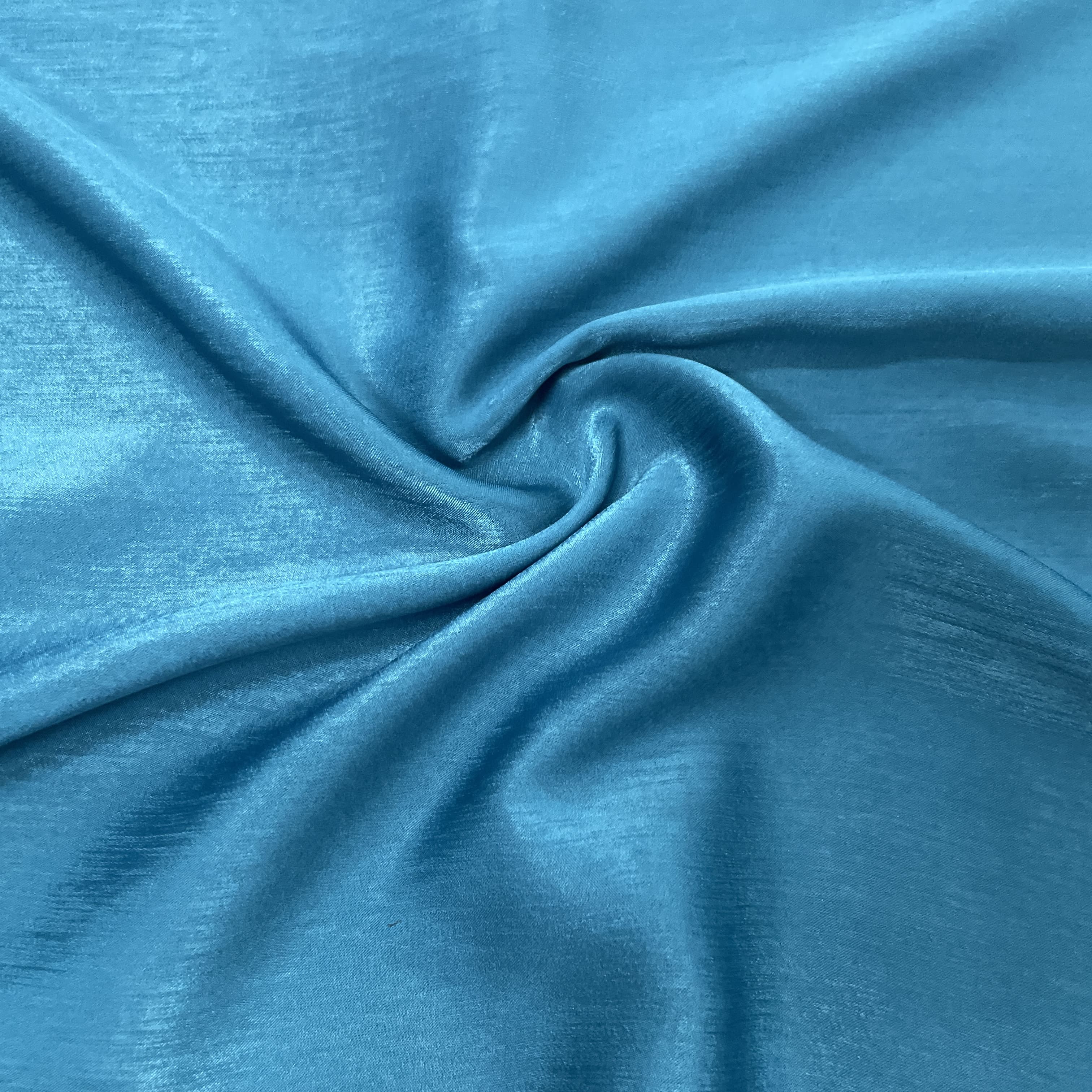 Ocean Blue Solid Sandwash Satin Fabric 18427