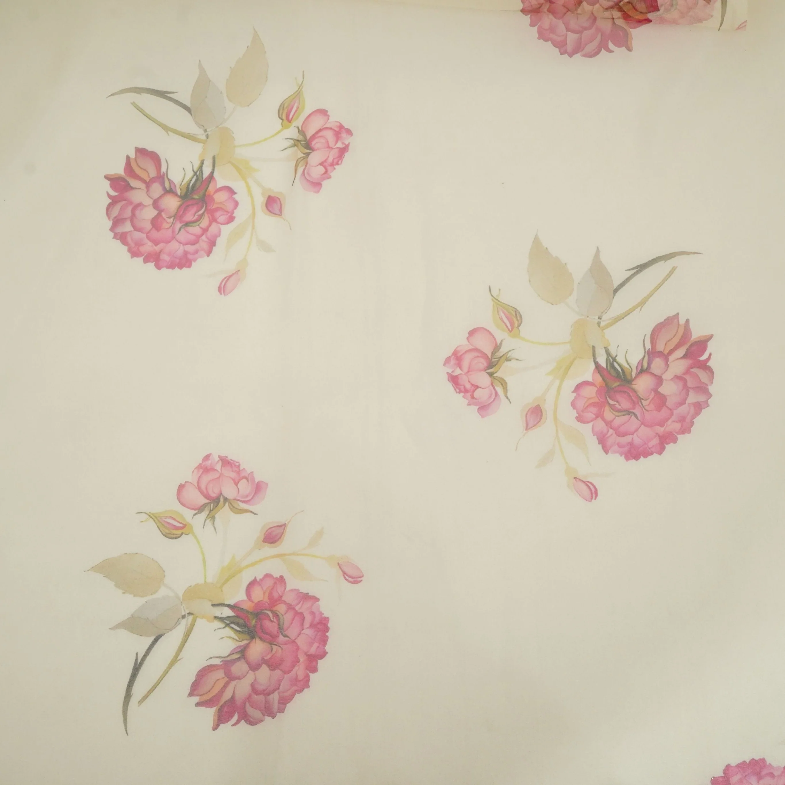 Off White floral print Organza Fabric MTFG-31104 - Image 2