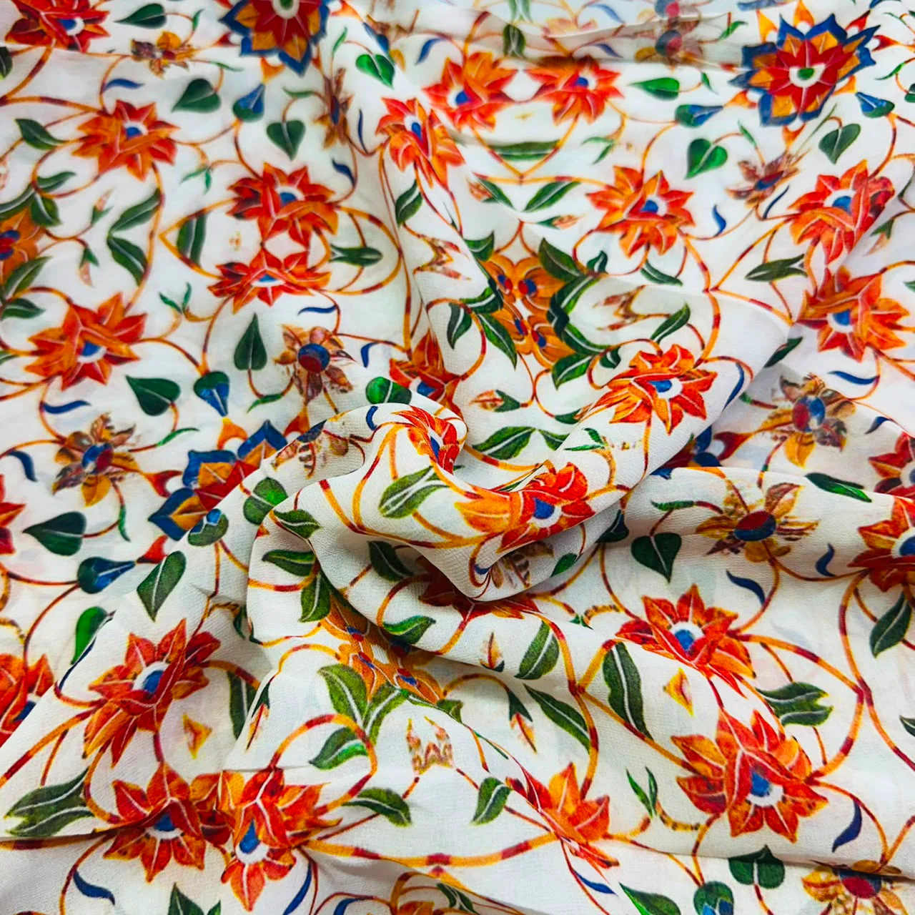 Off White floral print Poly TU-1855