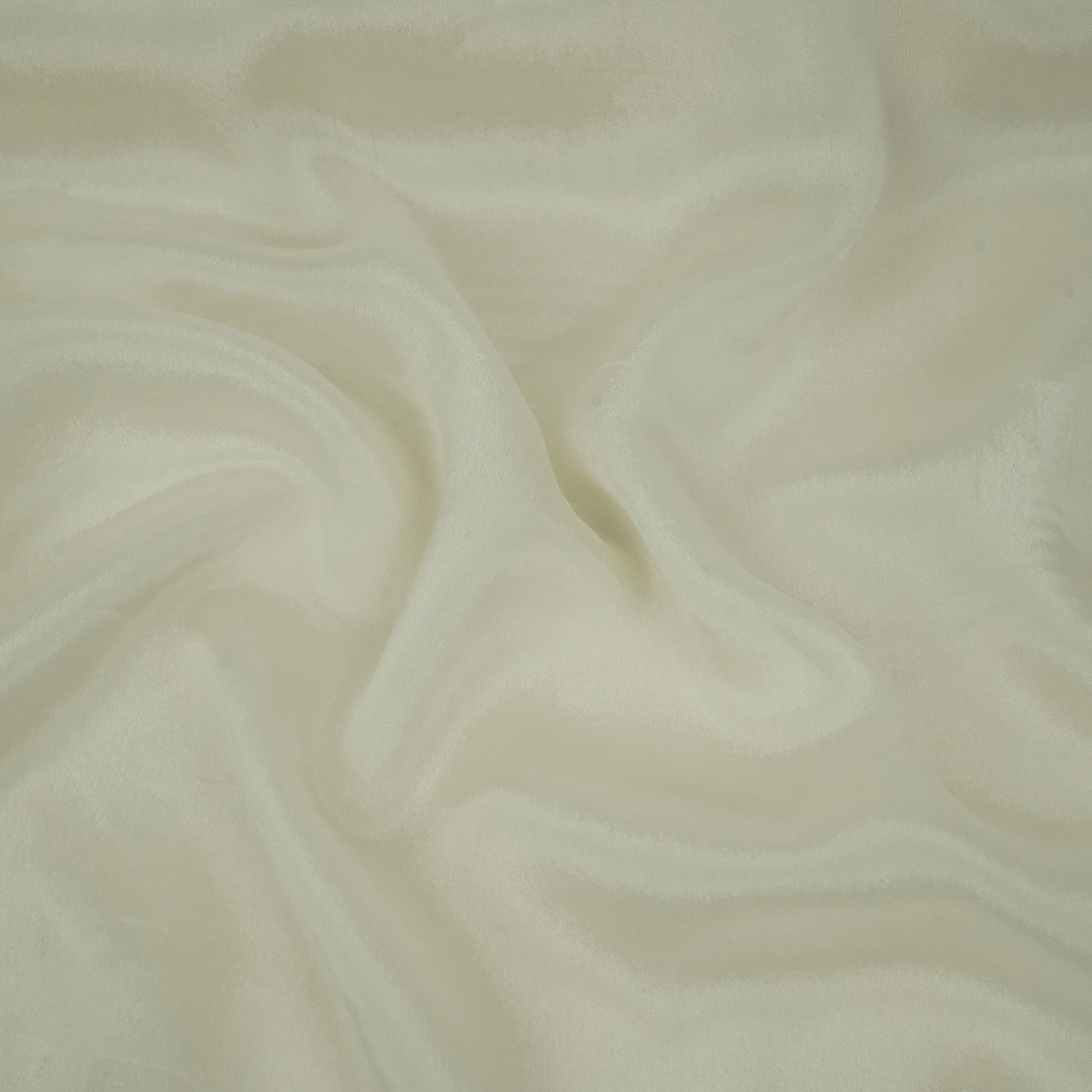 Off White Solid Chinon Fabric NFC-03 - Image 3