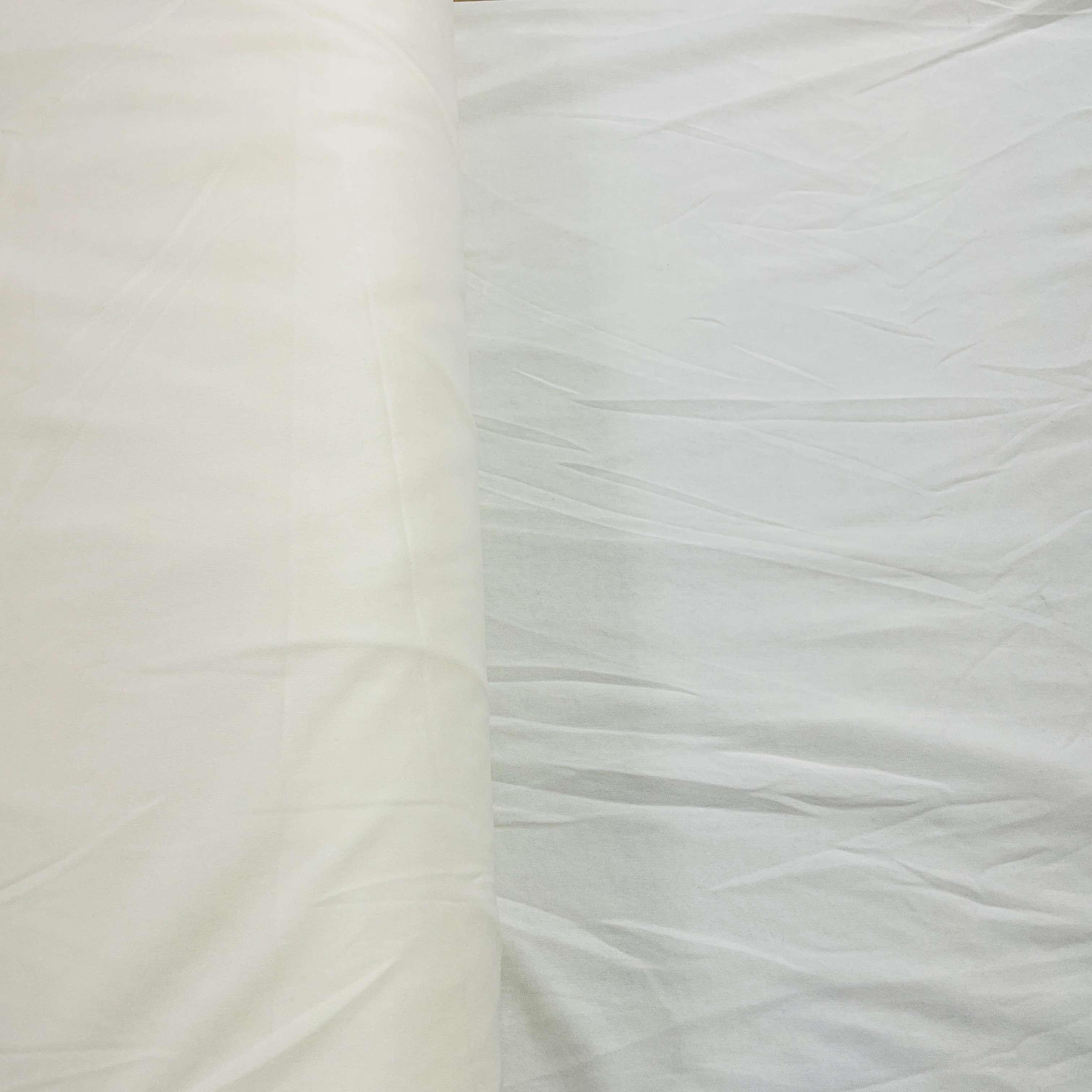 Off White Solid Lycra Dyed Fabric - Image 3