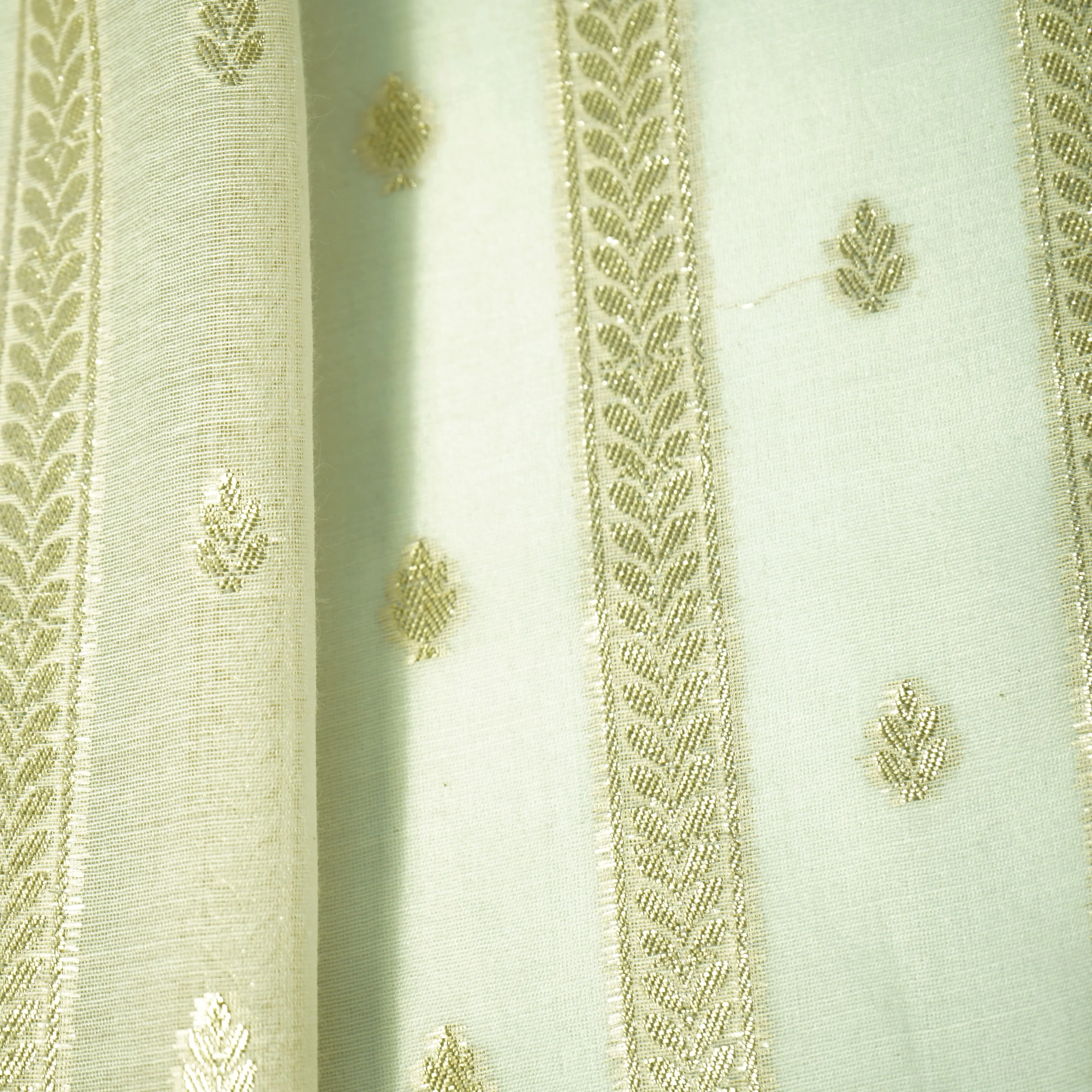 Off White Stripes Buti Dyeable Chanderi Fabric - Image 2