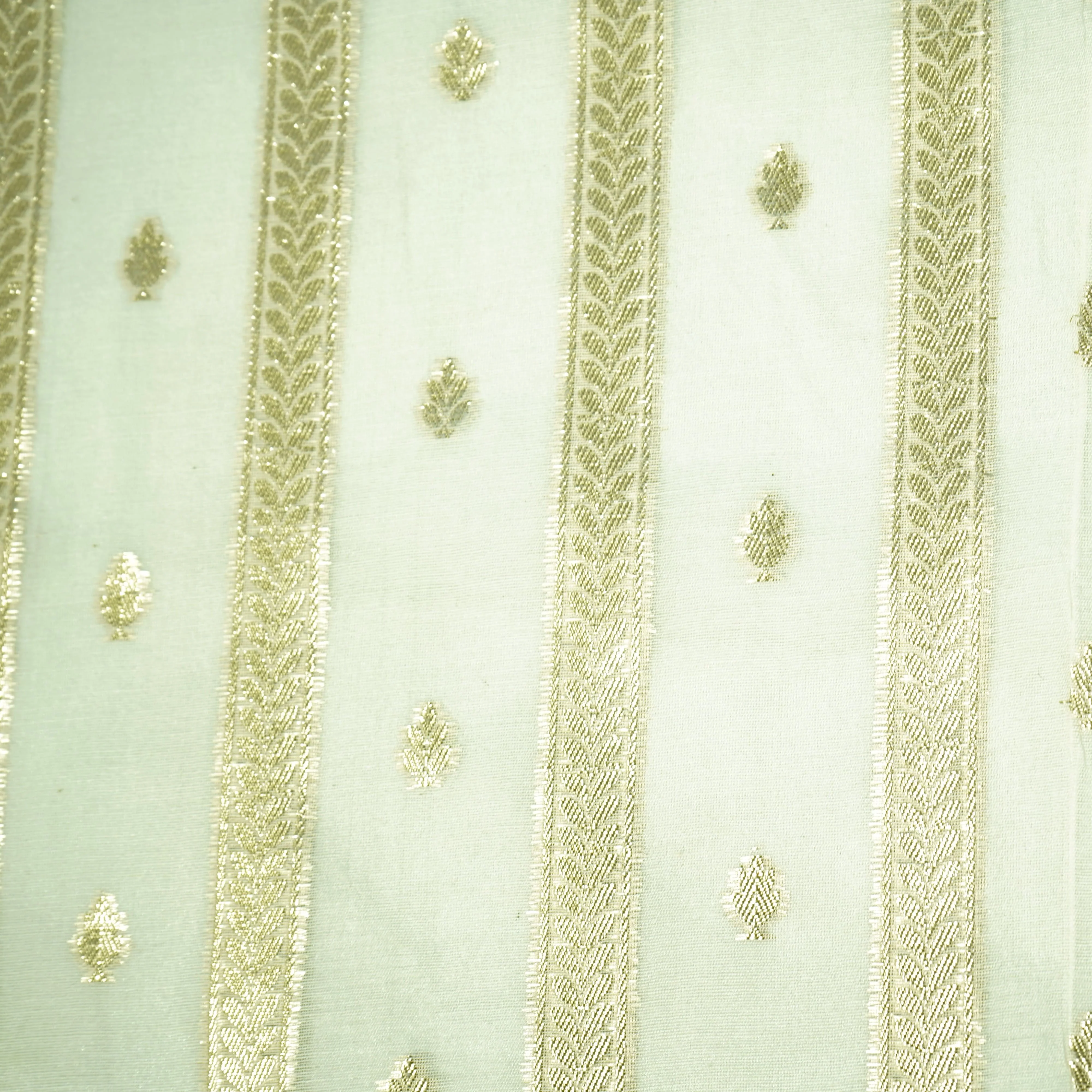 Off White Stripes Buti Dyeable Chanderi Fabric - Image 3