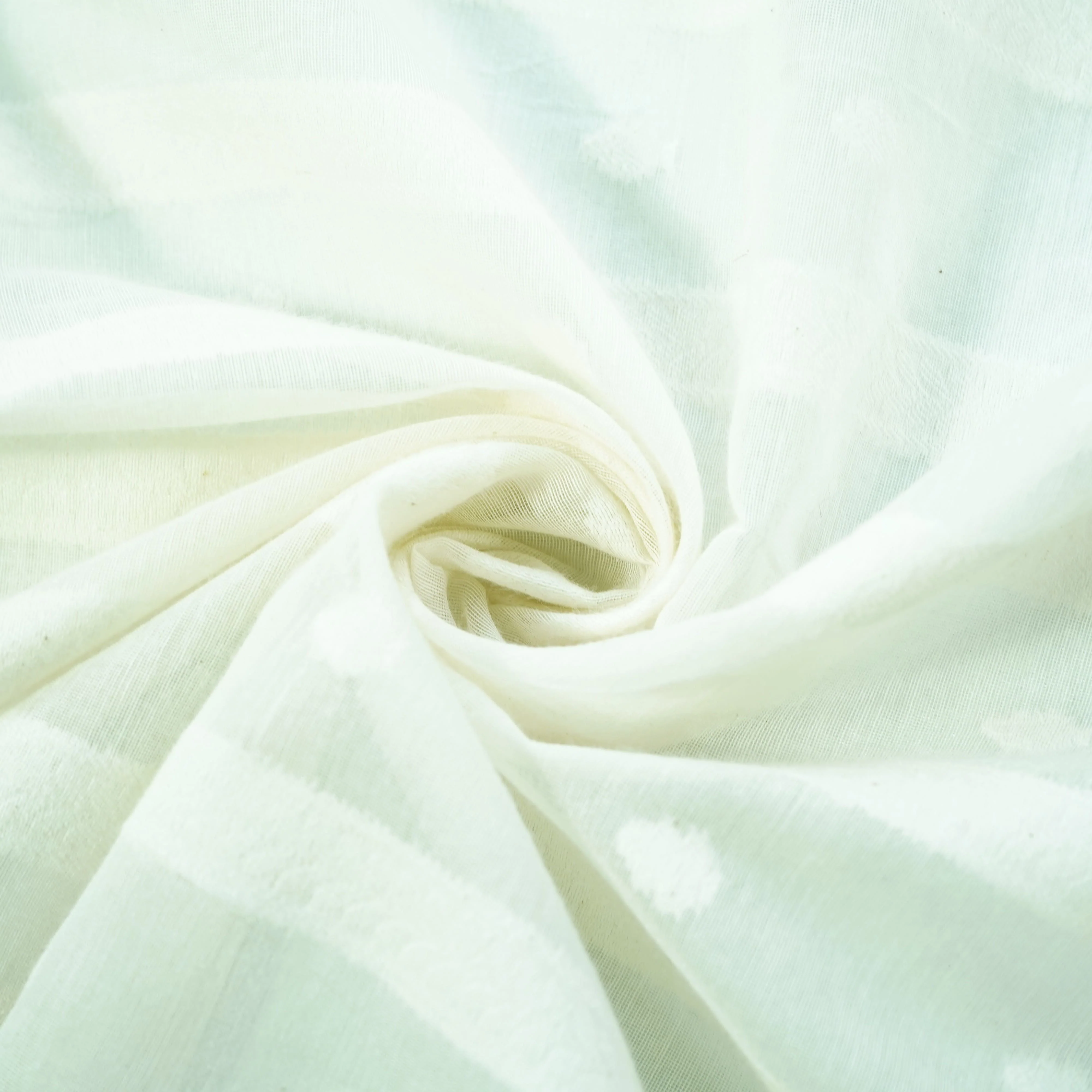 Off White Traditional Handloom Dyeable Cotton Staple Fabric