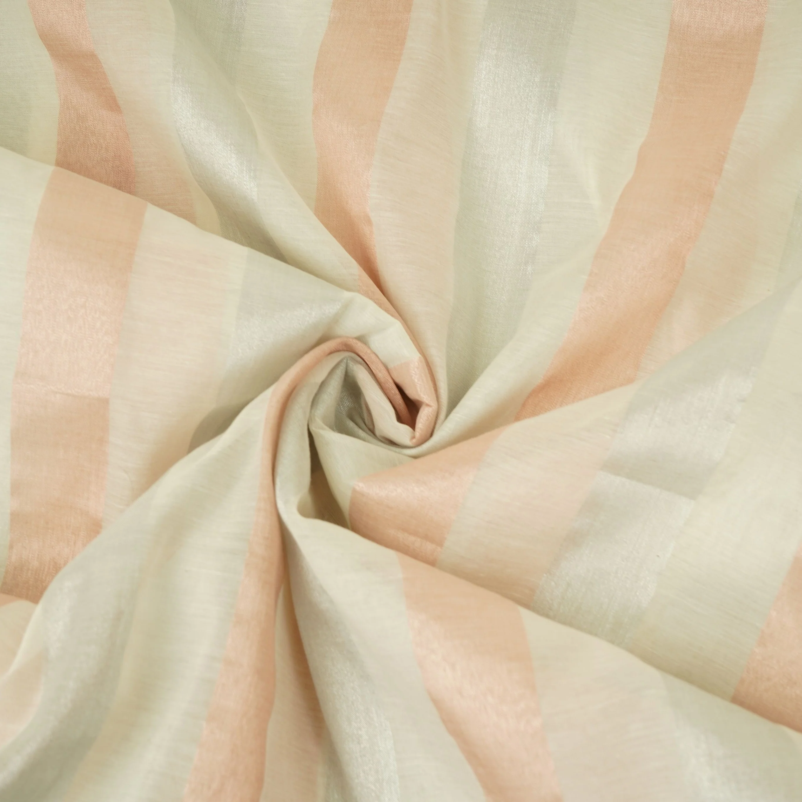 Off White with Multicolor stripes Chanderi Fabric CTF-31382 - Image 4