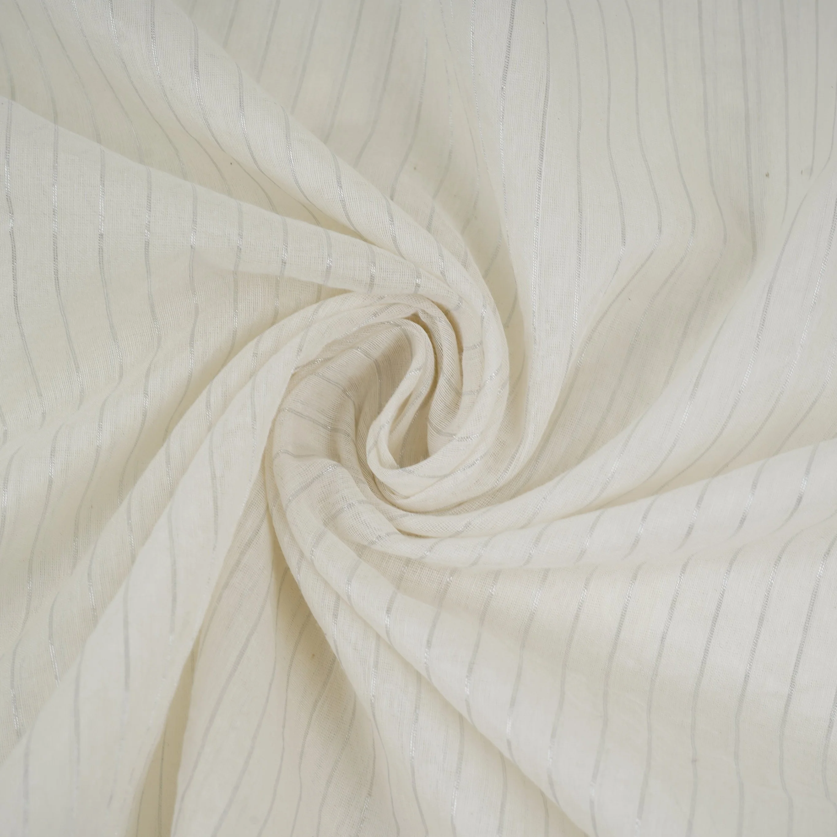 Off White with Silver Stripes Dyeable Tissue Fabric ACV-32244 - Image 4