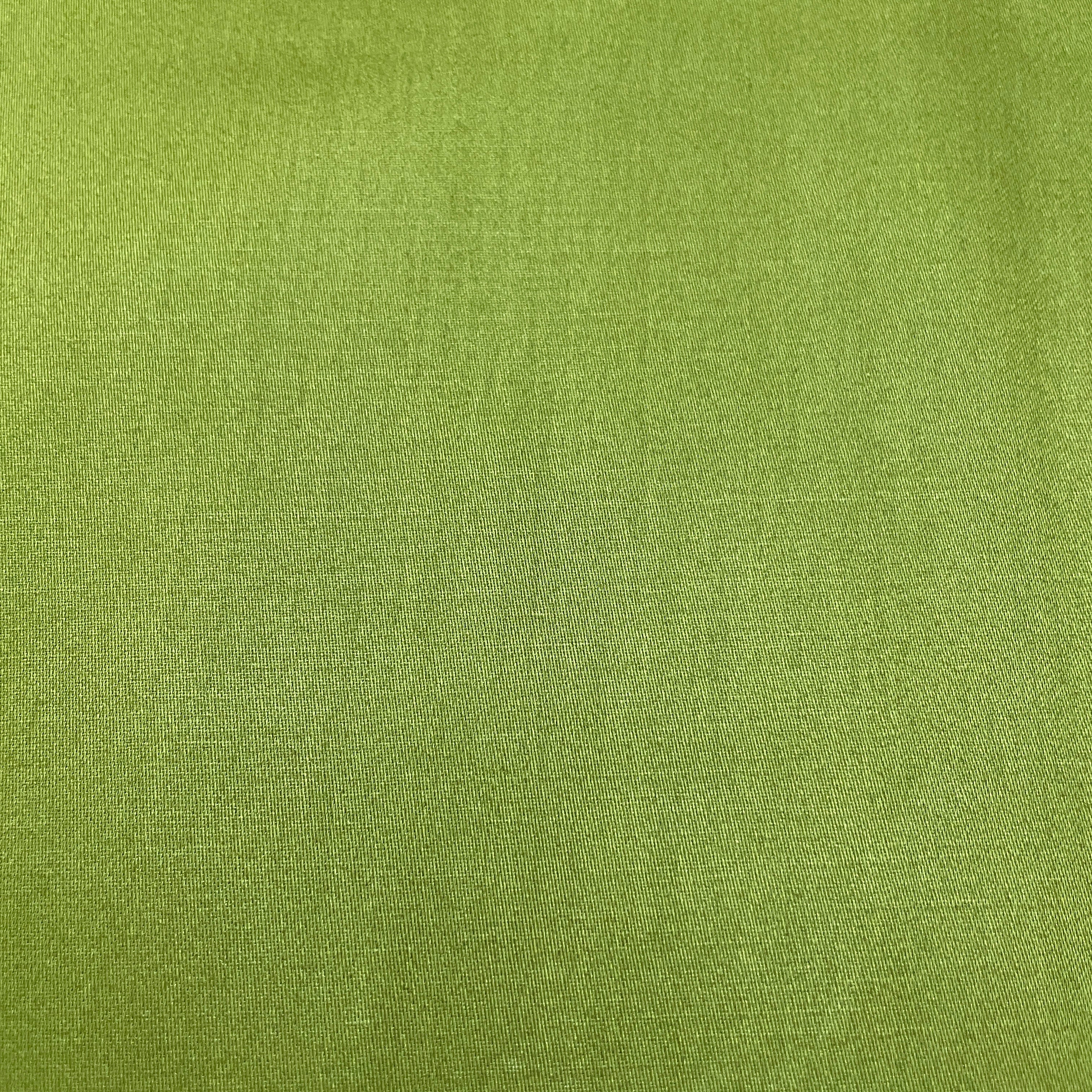 Olive Shiny Green Solid Cotton Satin Fabric - Image 2