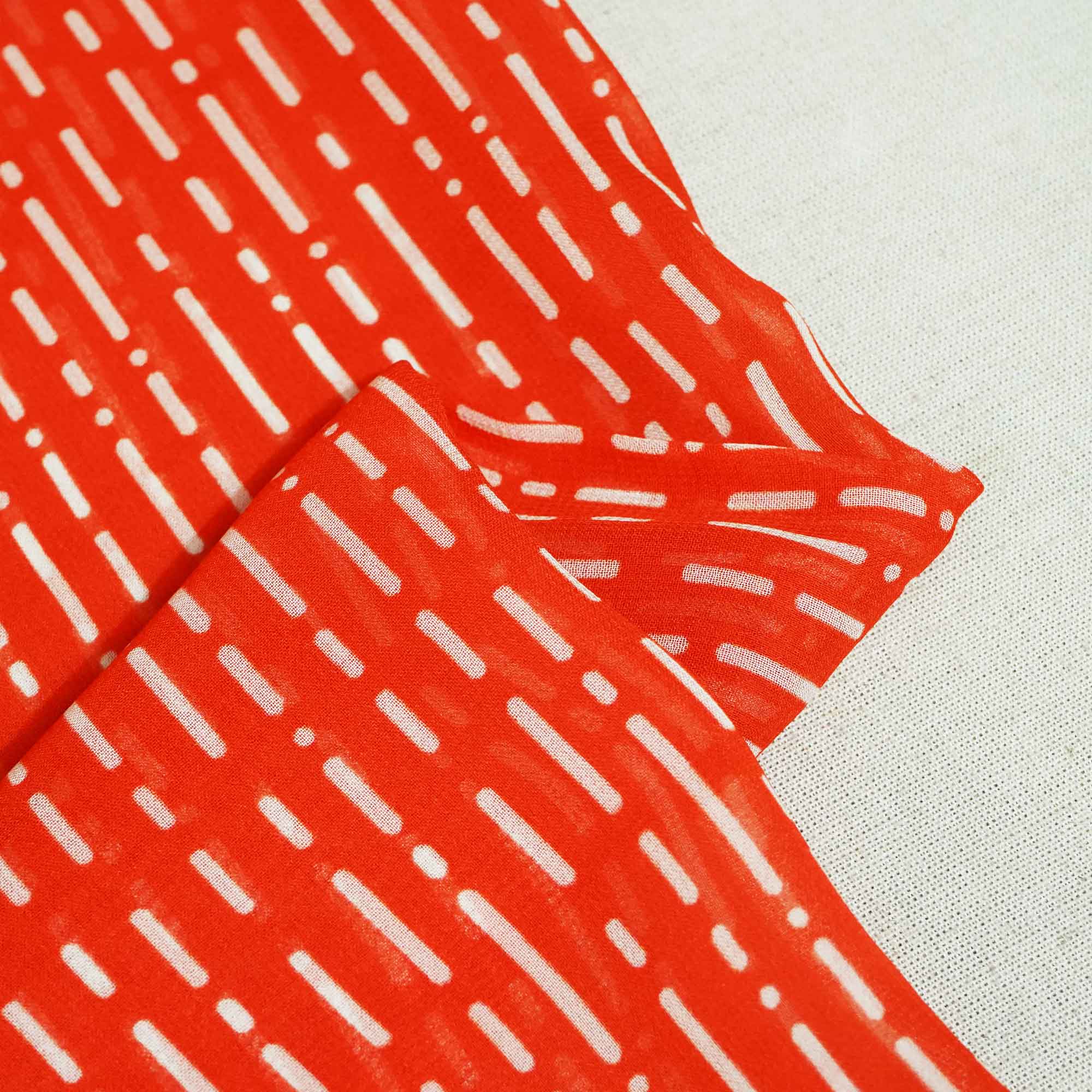 Orange Abstract Print Georgette Fabric MTF-27232 - Image 2
