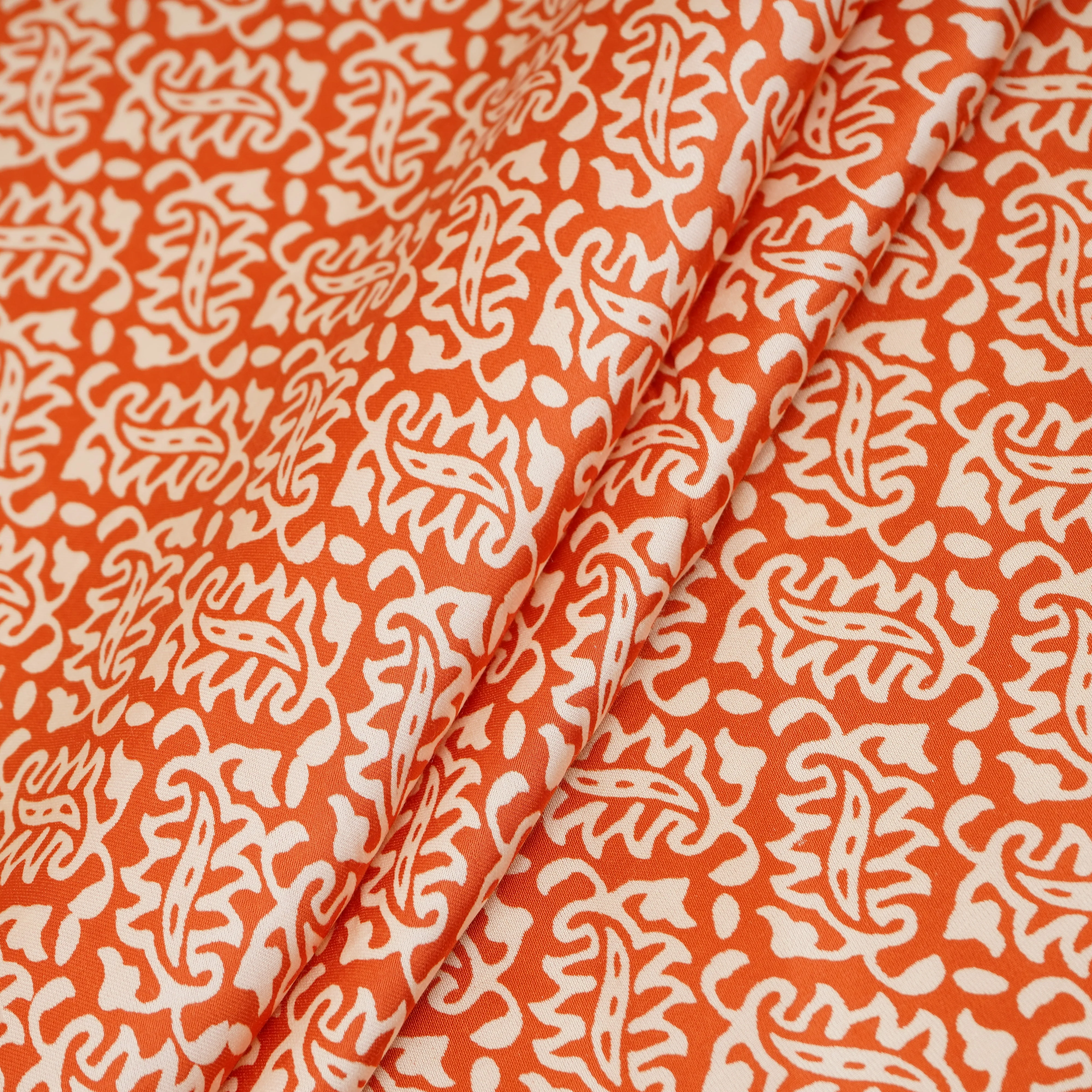 Orange Bagru Print Modal Satin SN-29498 - Image 4