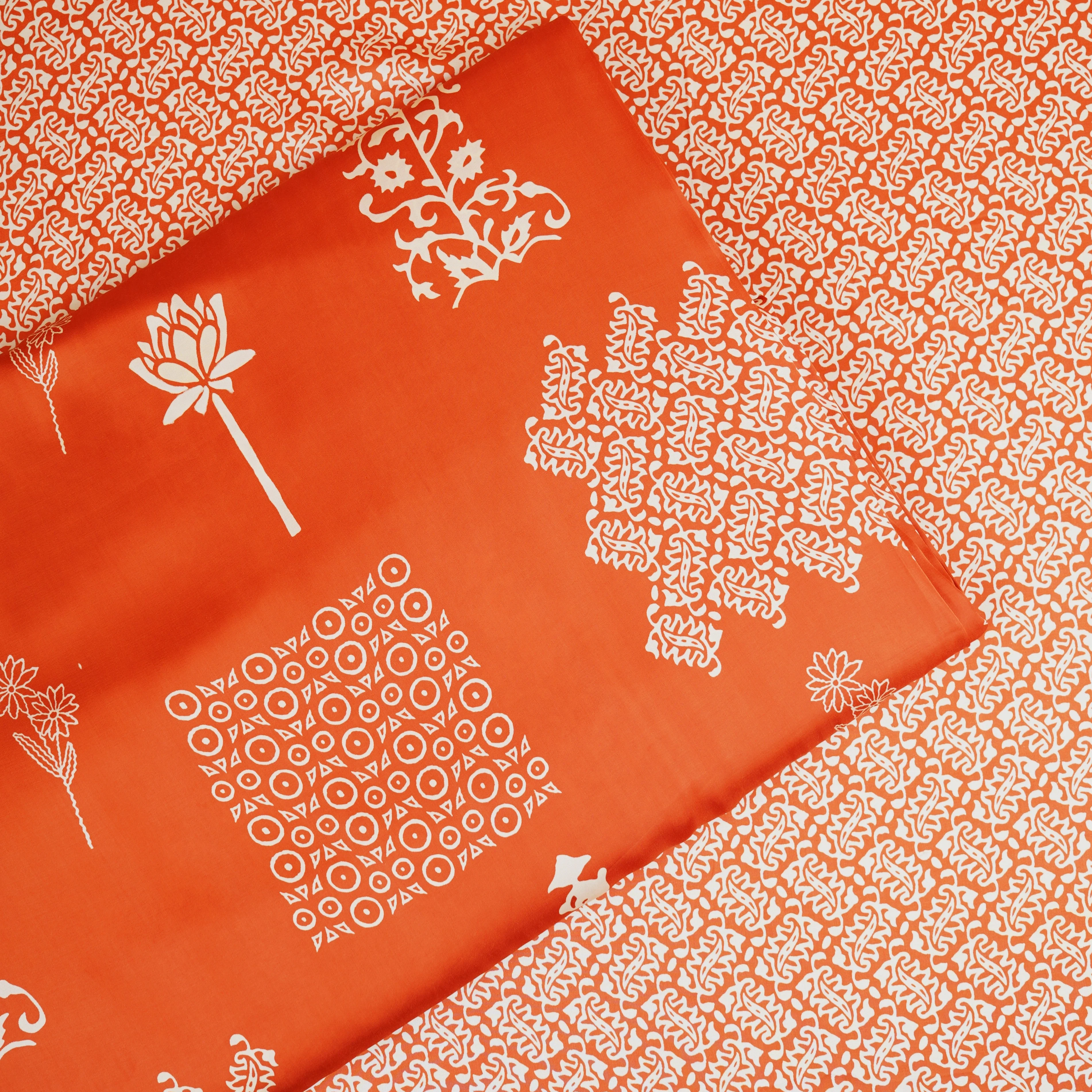 Orange Bagru Print Modal Satin SN-29498 - Image 5