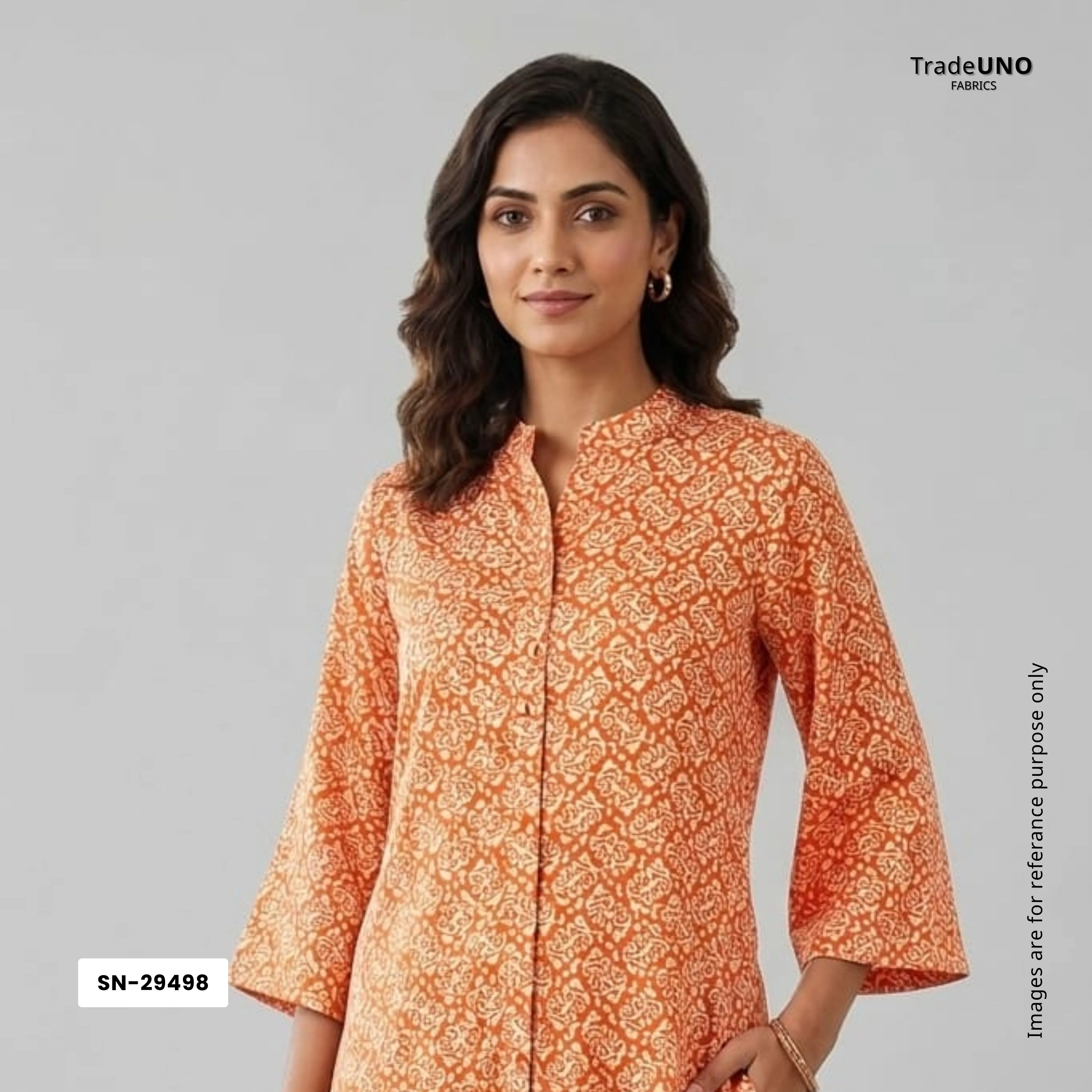 Orange Bagru Print Modal Satin SN-29498 - Image 7