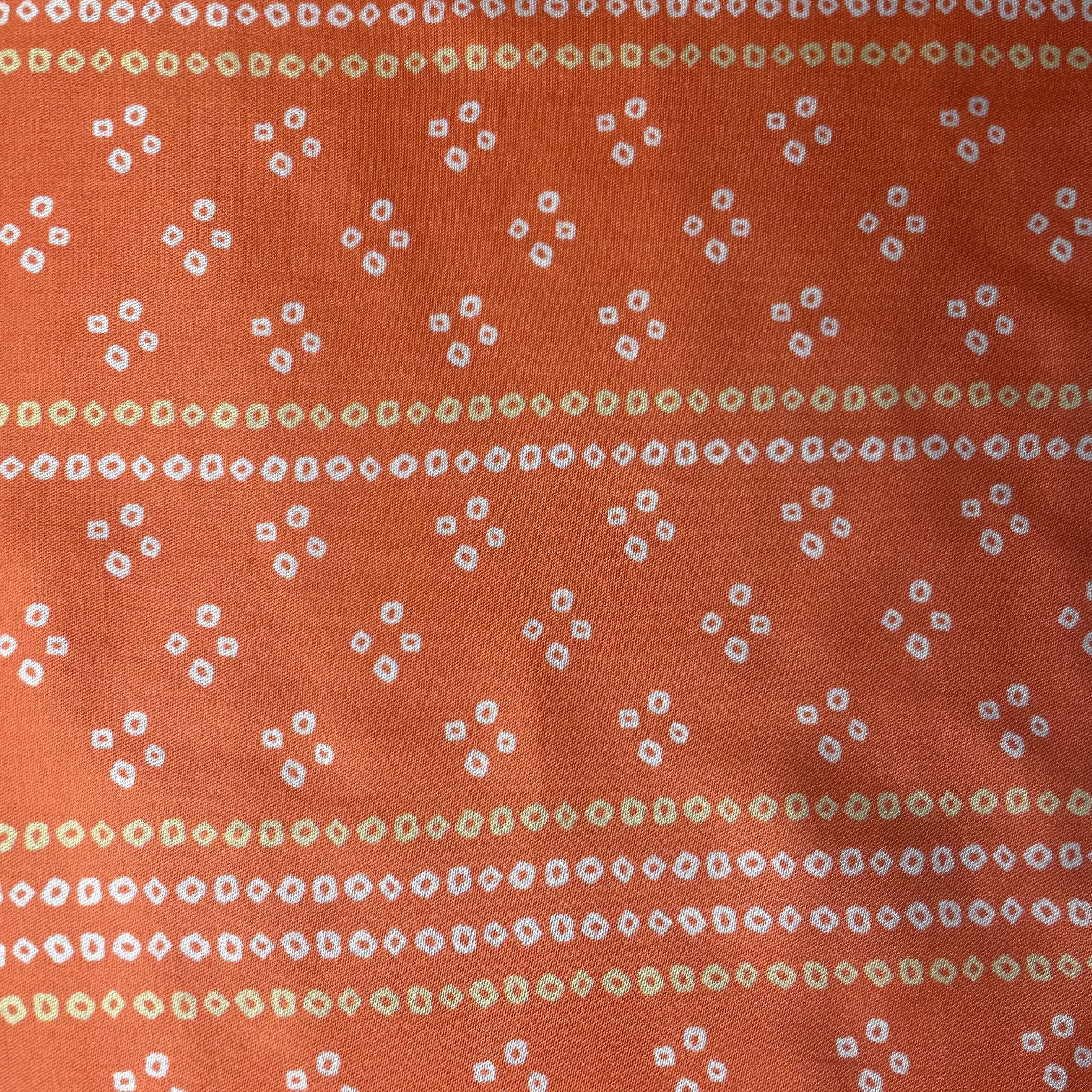 Orange Bandhani Print Gaji Silk Fabric 17530 - Image 3