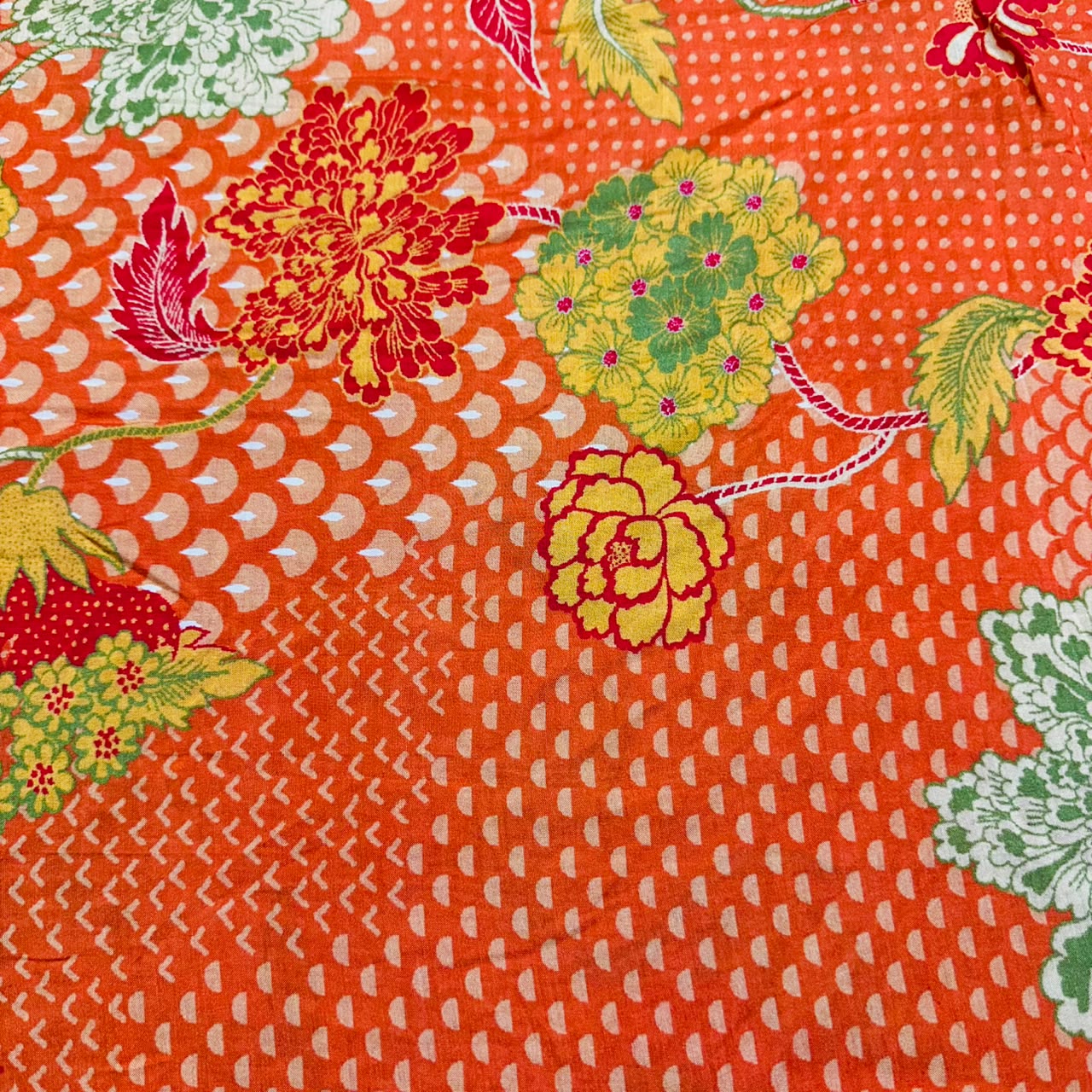 Orange Flower Print Muslin SSF-16185 - Image 2