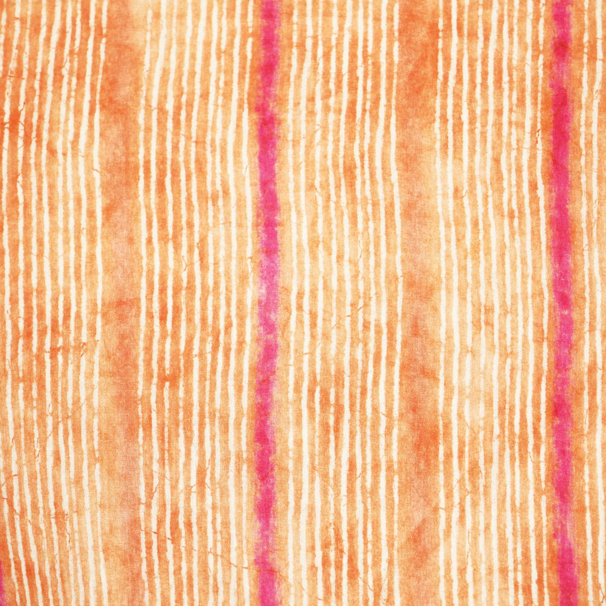 Orange & Multicolor Stripes Print Cotton Mulmul Fabric GT-25463 - Image 4