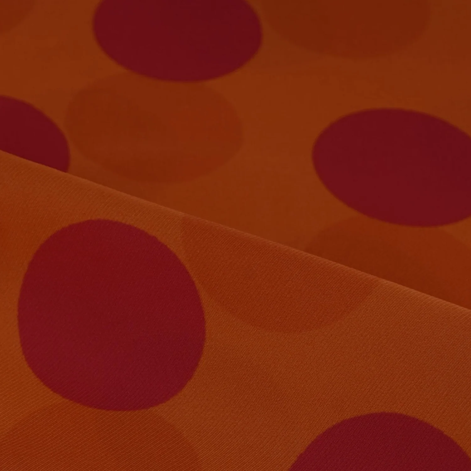 Orange & Pink Polka Dot Twill Satin Fabric VP-32439 - Image 4