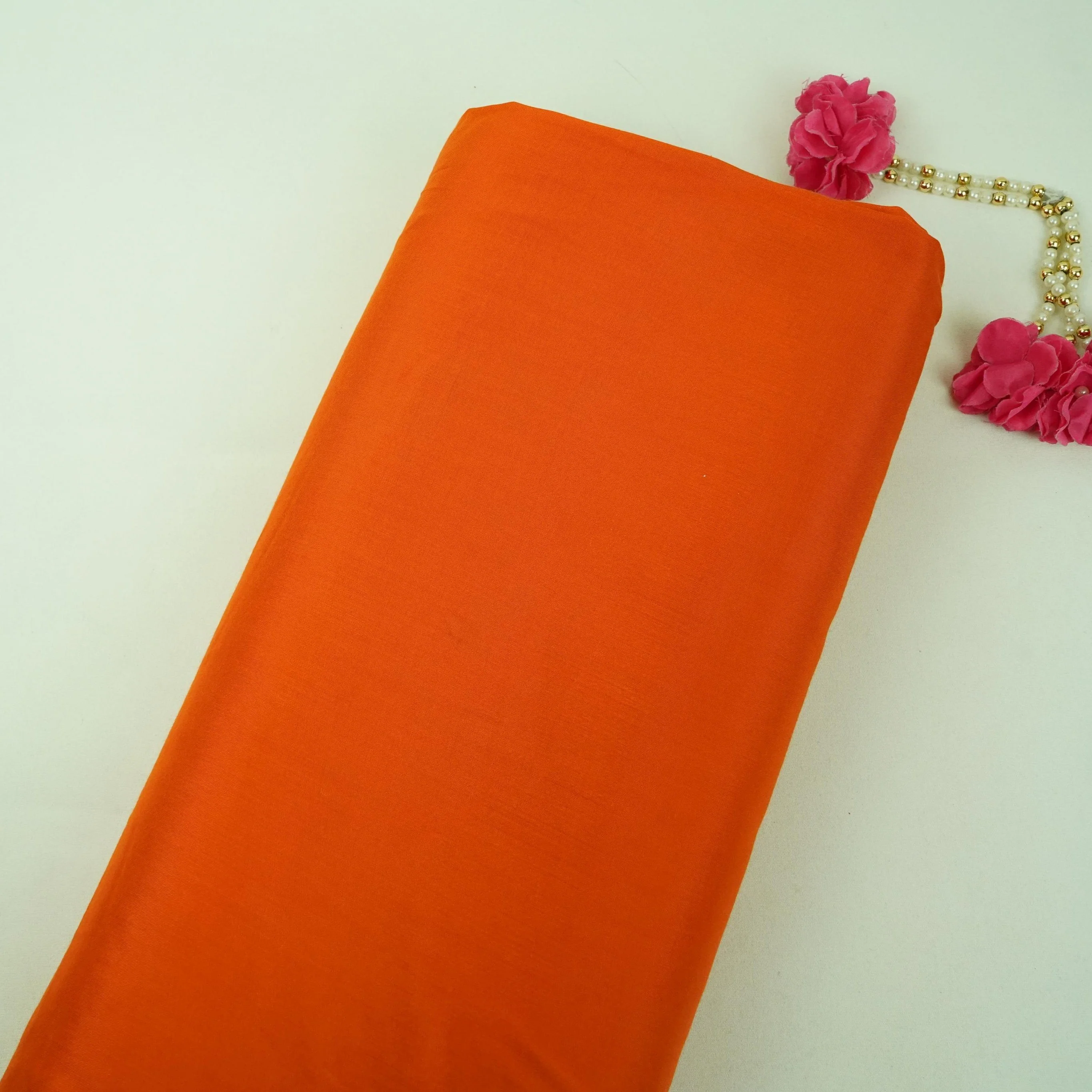Orange Solid Santoon Fabric SSM-31779