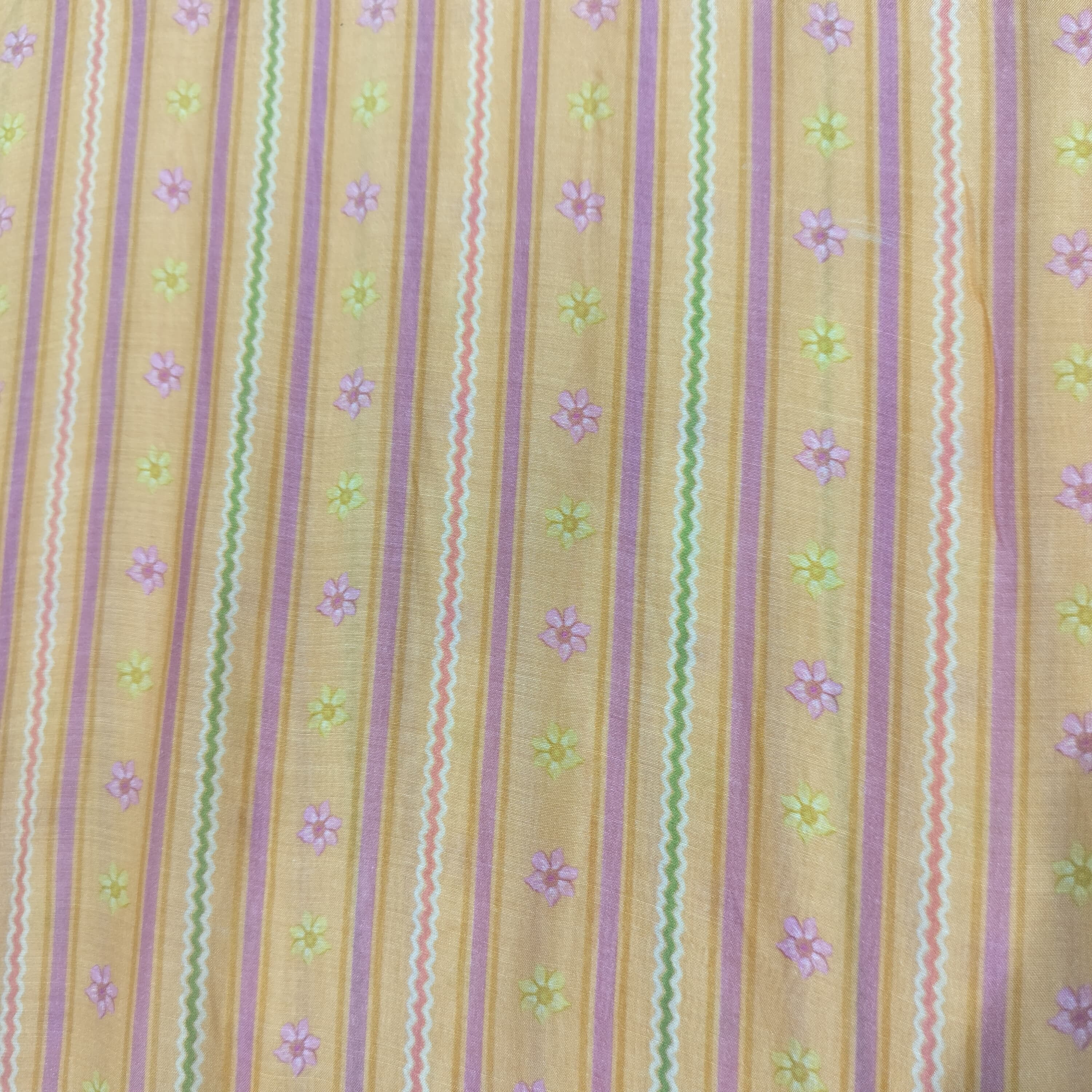 Orange Stripes Print Muslin Fabric 24673 - Image 2