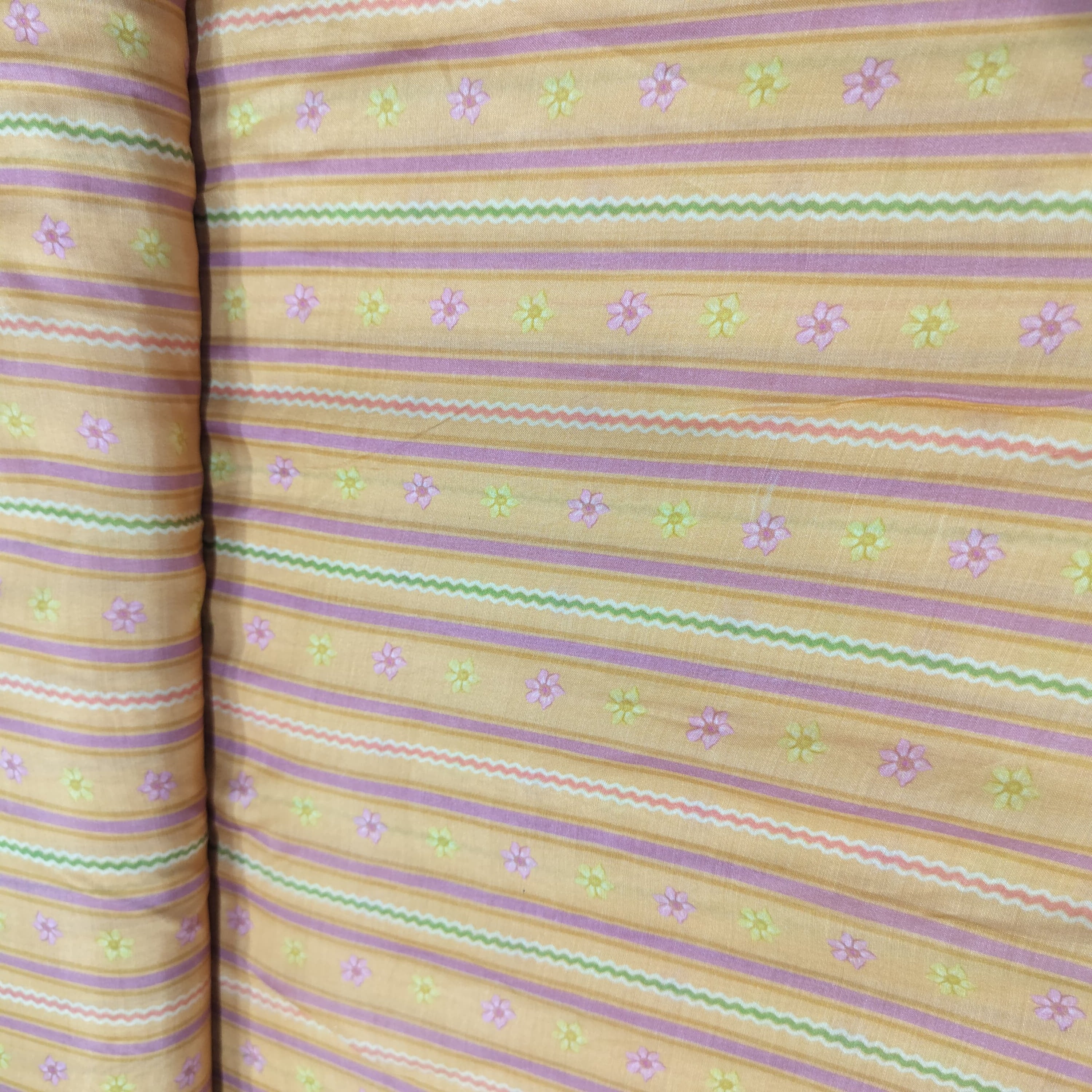 Orange Stripes Print Muslin Fabric 24673 - Image 3