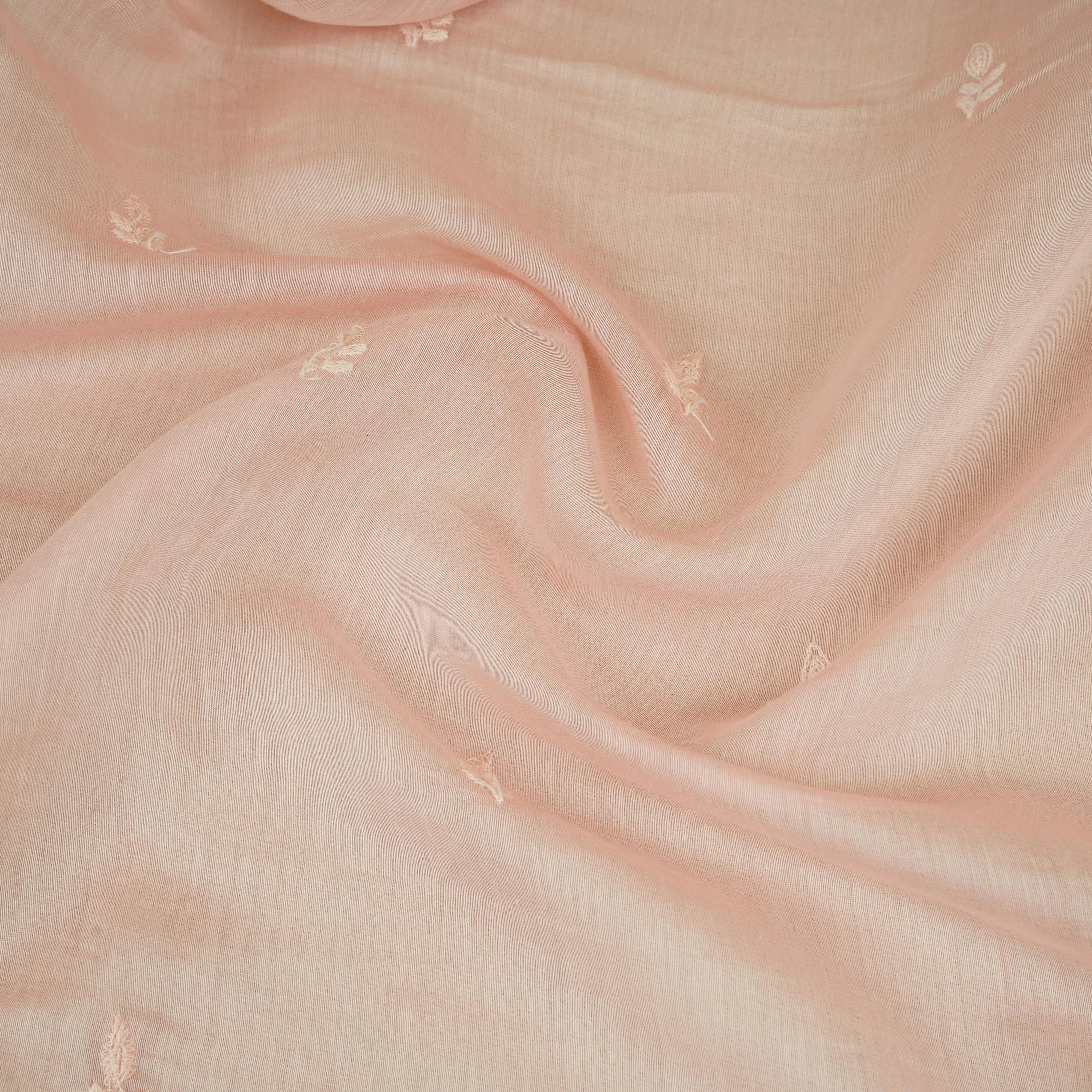 Pink Chikankari embroidery with Tissue border Mul Chanderi Fabric SNA-29636 - Image 2