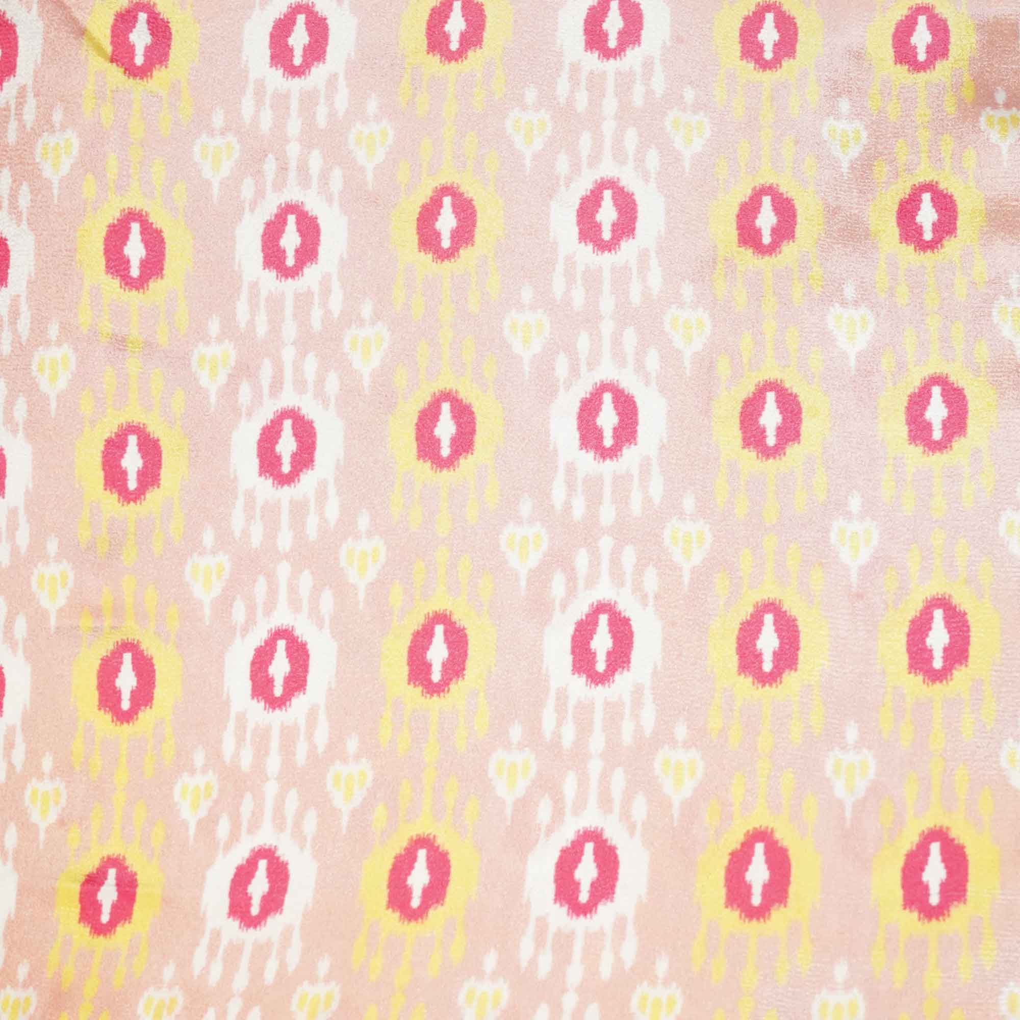 Peach Ikkat Print Crepe Fabric MTF-27241 - Image 4