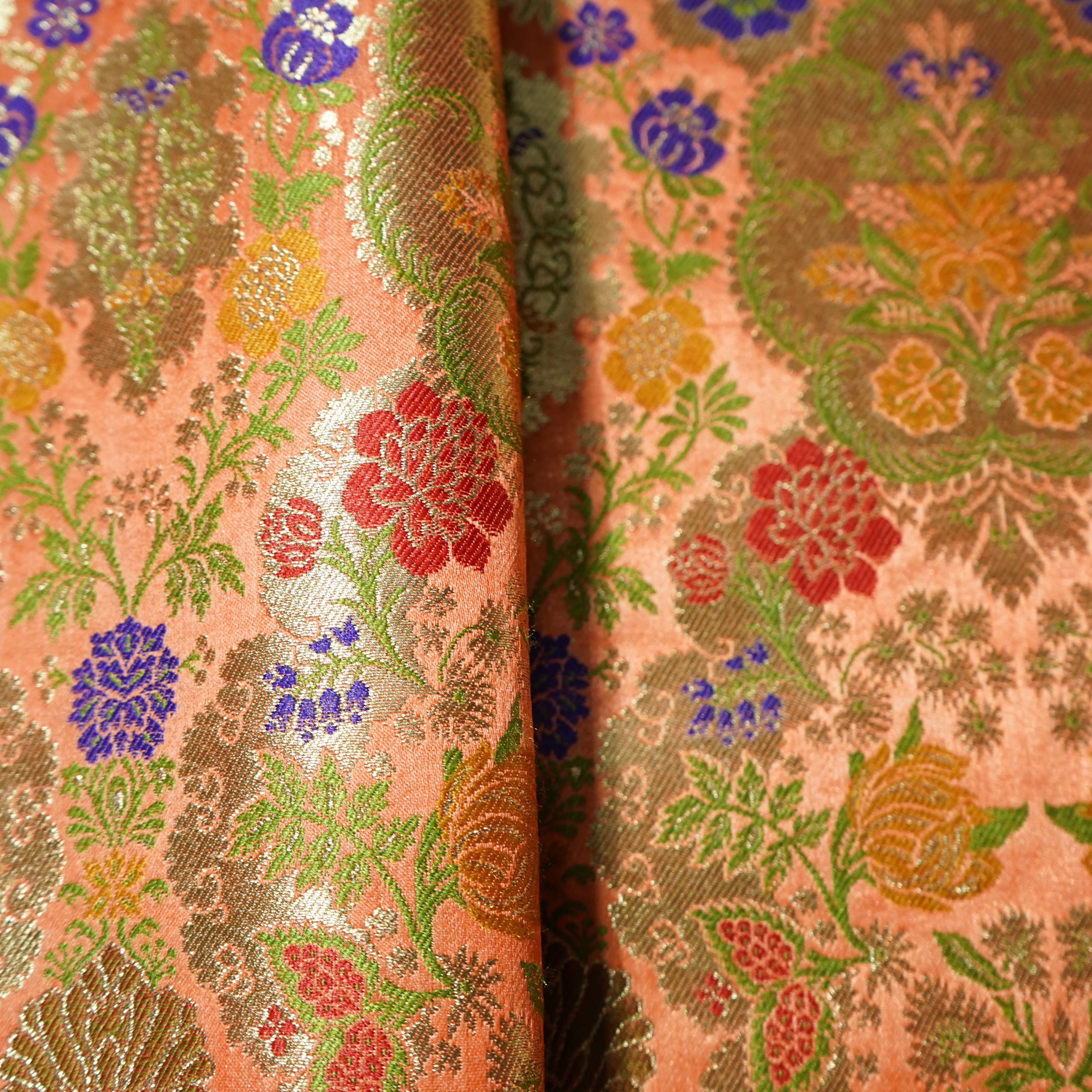 Peach Khinkhwab Brocade Fabric 21920 - Image 2