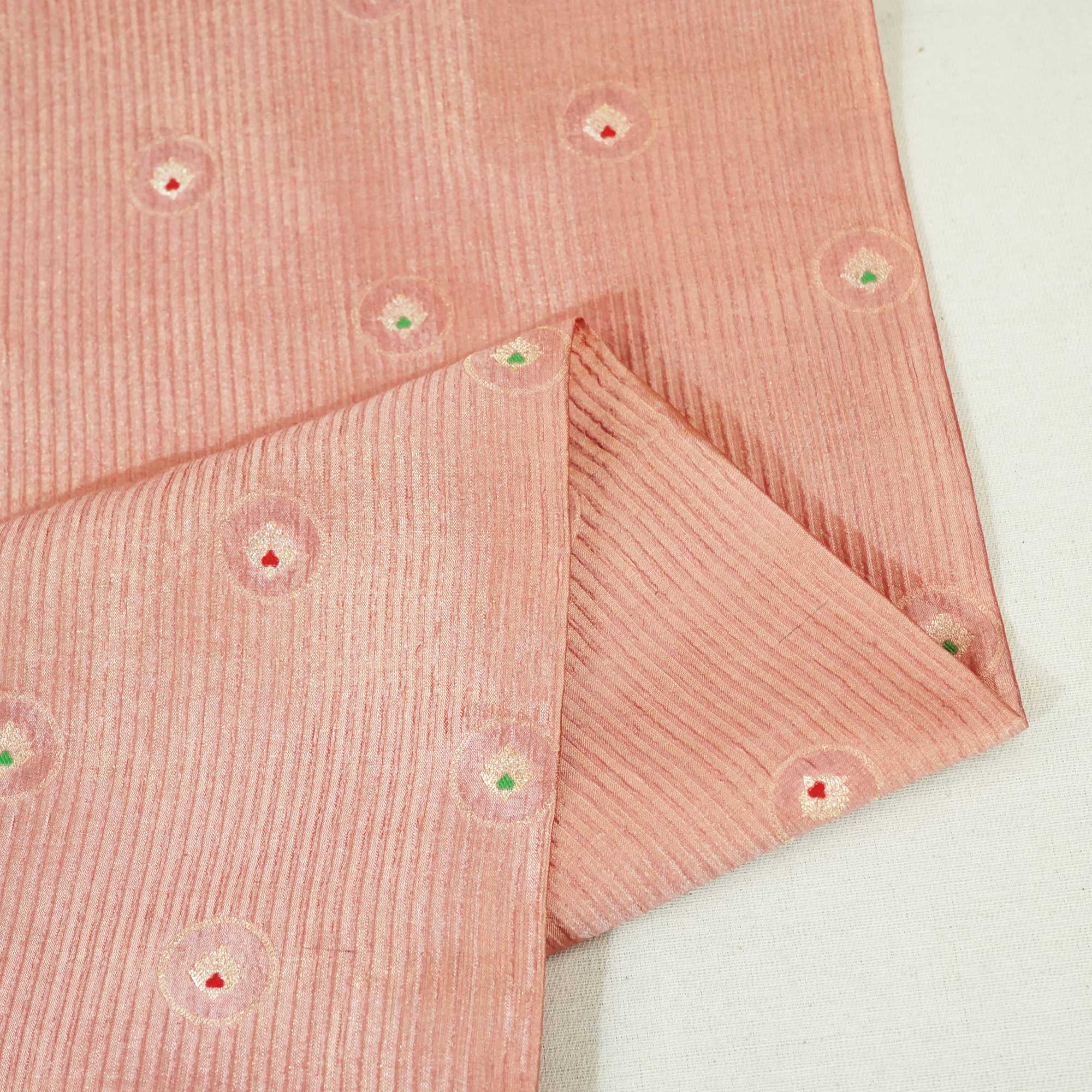 Peach Mina Booti Dupian Silk Tissue YF-24385 - Image 2