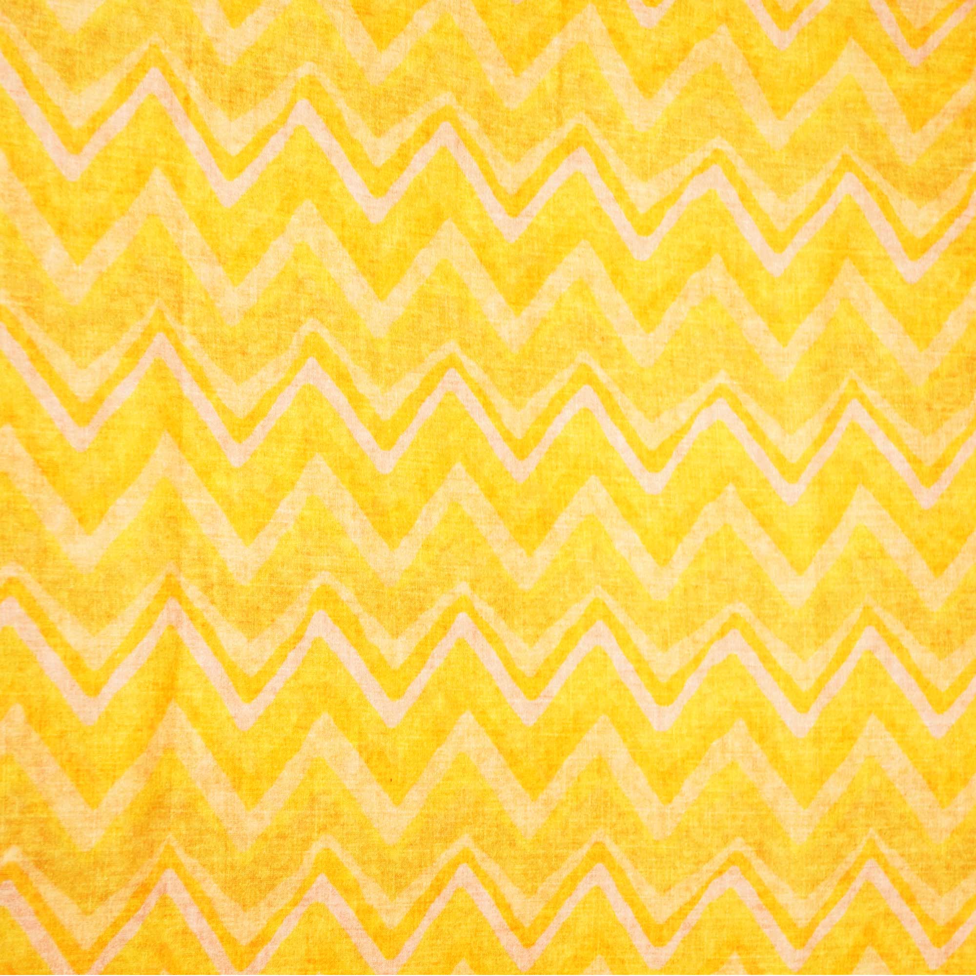 Peach & Multicolor Chevron Print Cotton Mulmul Fabric GT-25444 - Image 4