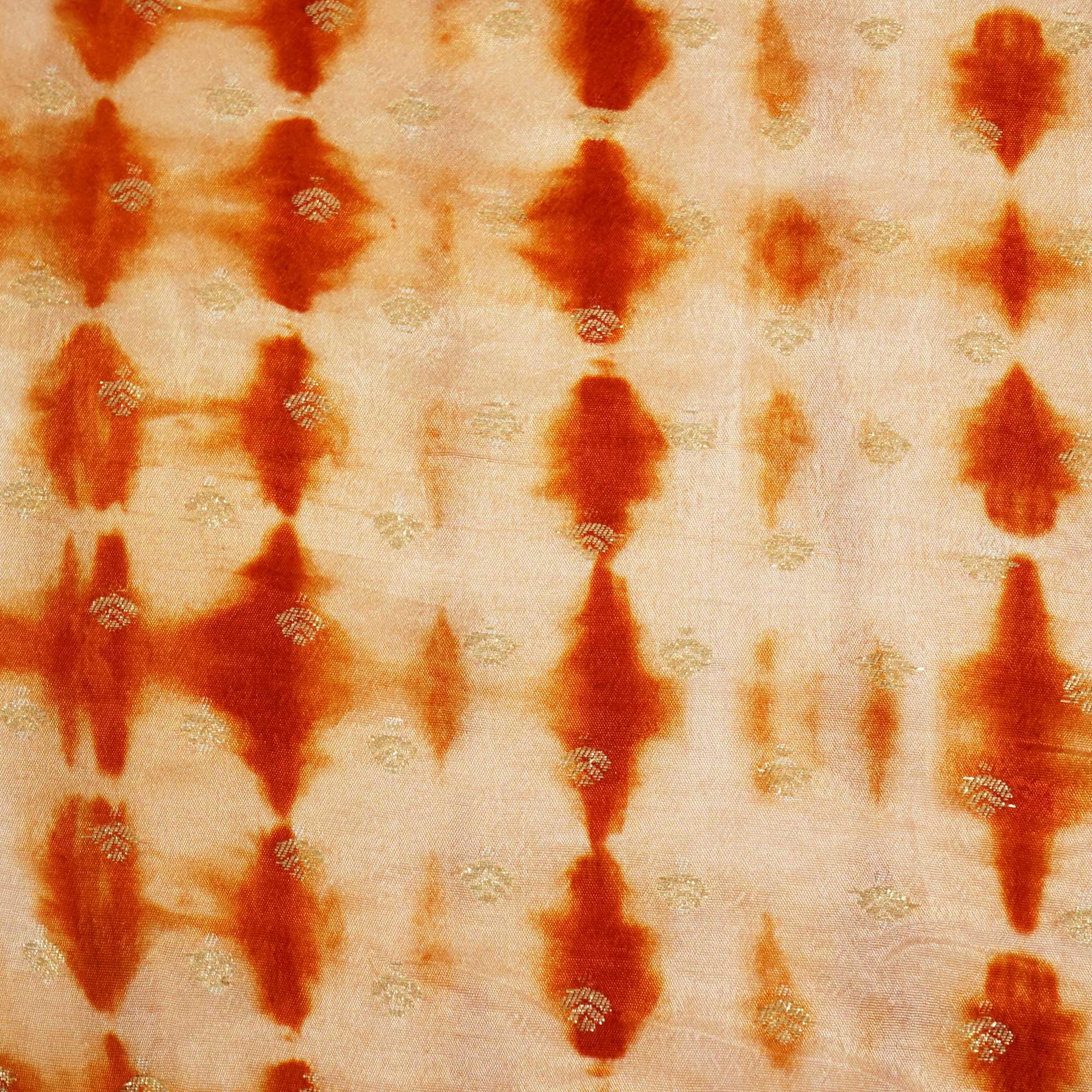 Peach Pink & Orange Shibhori Print Russian Jacquard BJ-12810 - Image 4