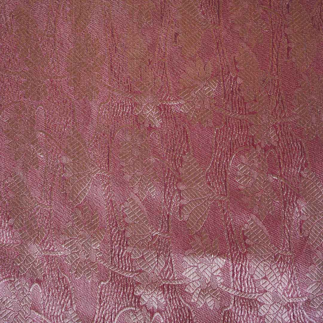 Peach Pink Zari Weave Silk Tissue Fabric CW-28959 - Image 4