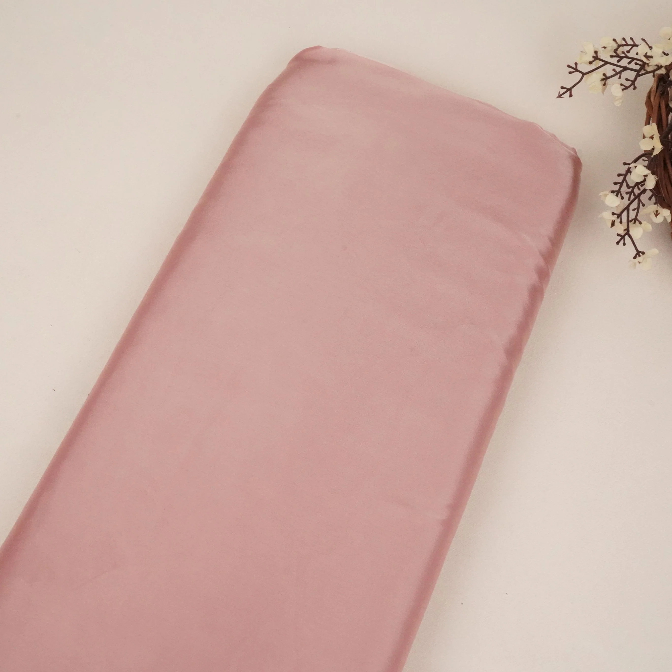 Peach Solid Roman Silk Fabric PFM-16