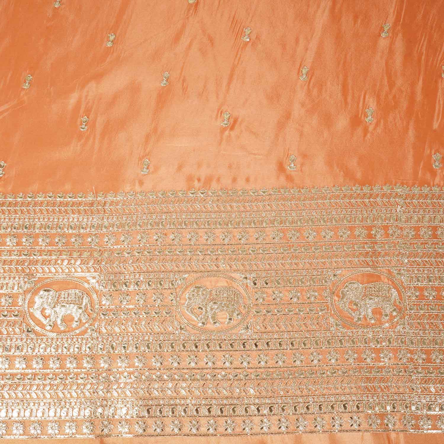 Peach Zari Embroidery Tissue Fabric SC-27823 - Image 4