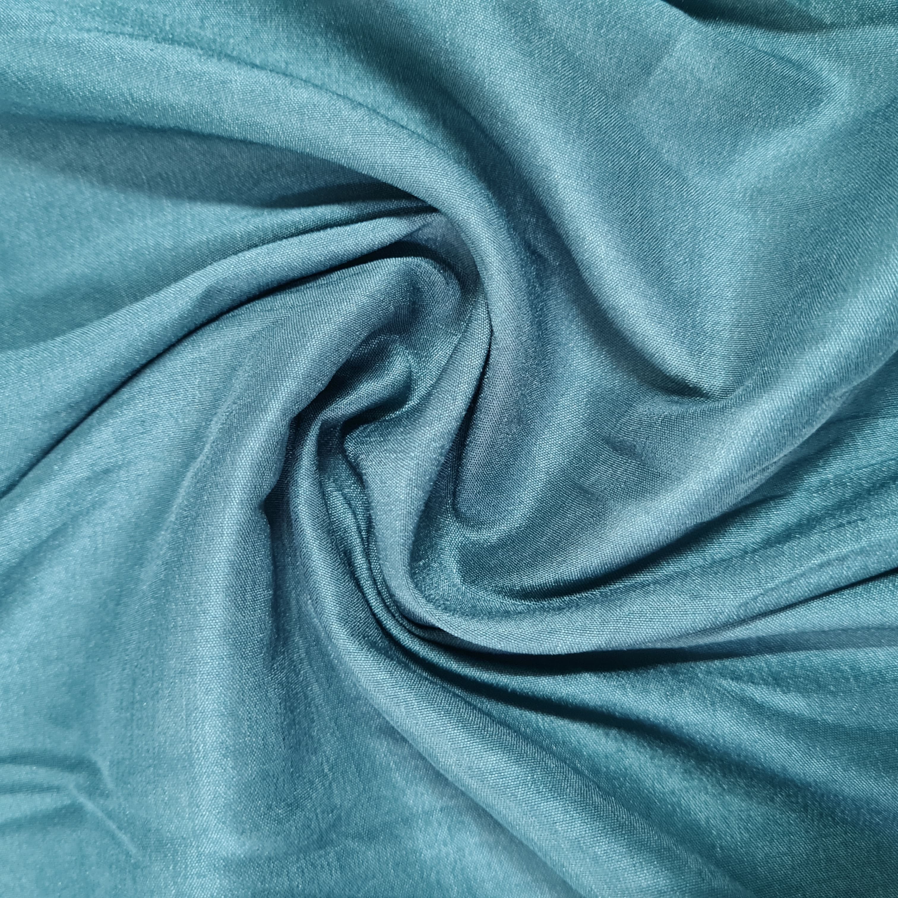 Peacock Green Solid Russian Silk Fabric 17931