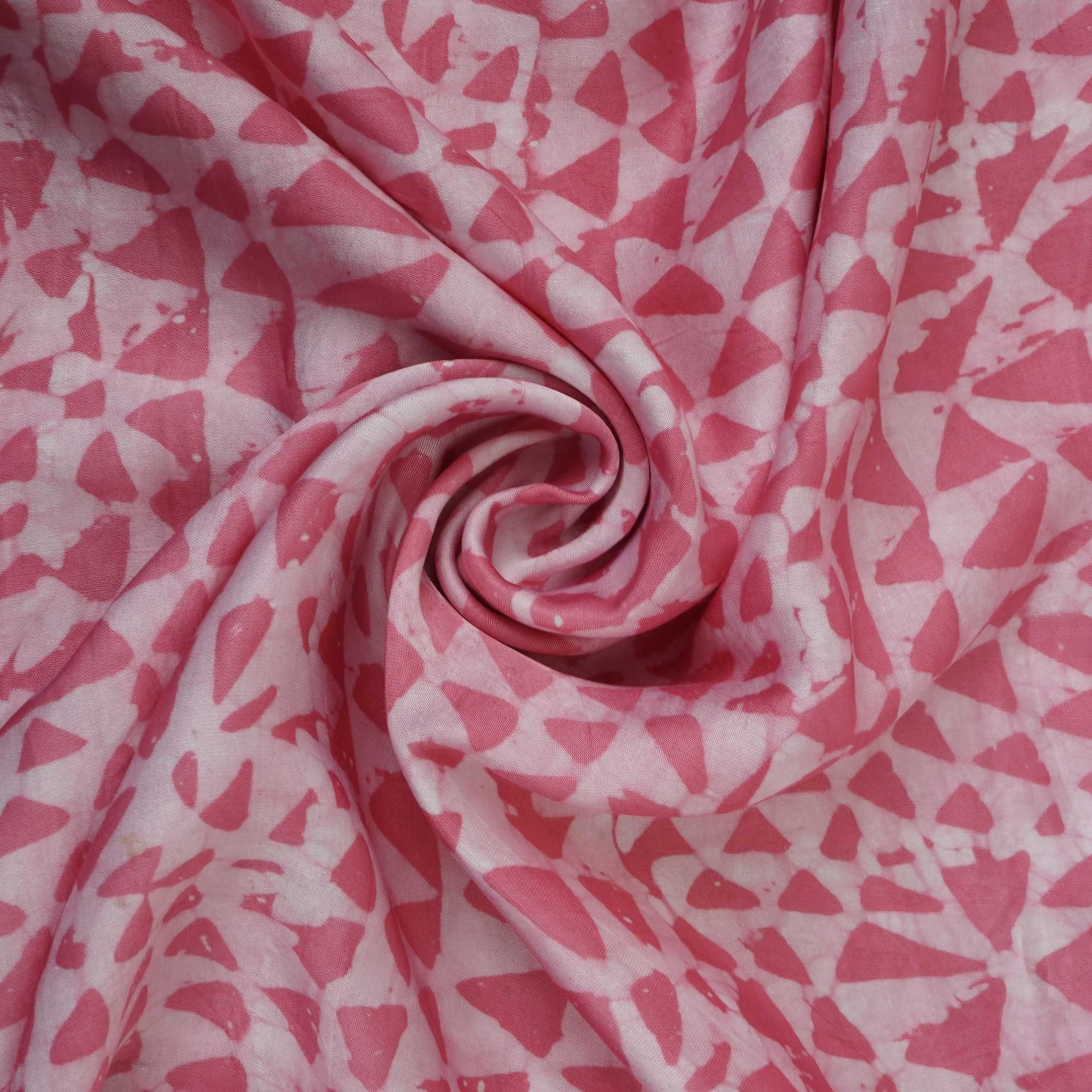 Pink Abstract Batik Print Modal Satin Fabric EEG-32483 - Image 4