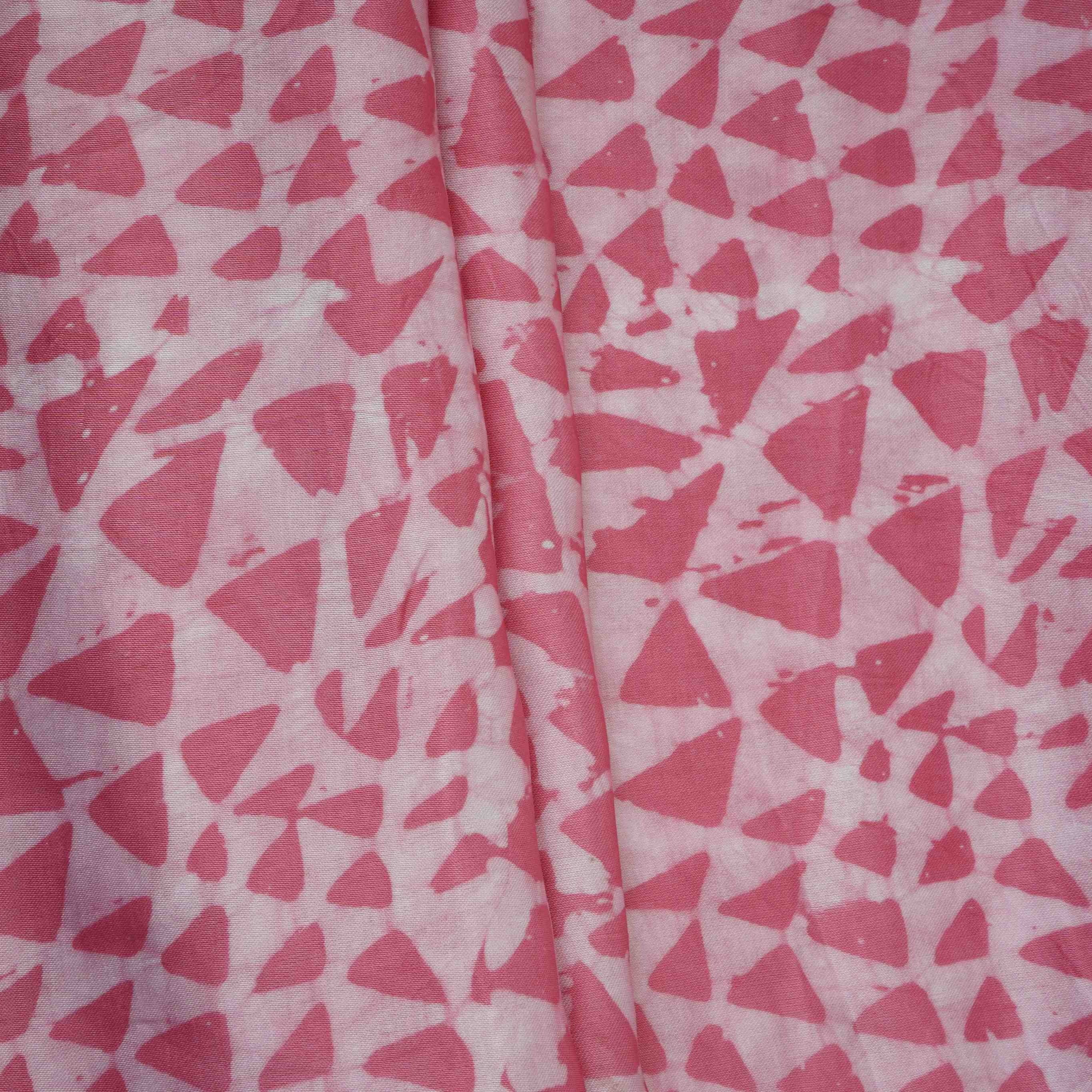 Pink Abstract Batik Print Modal Satin Fabric EEG-32483 - Image 5