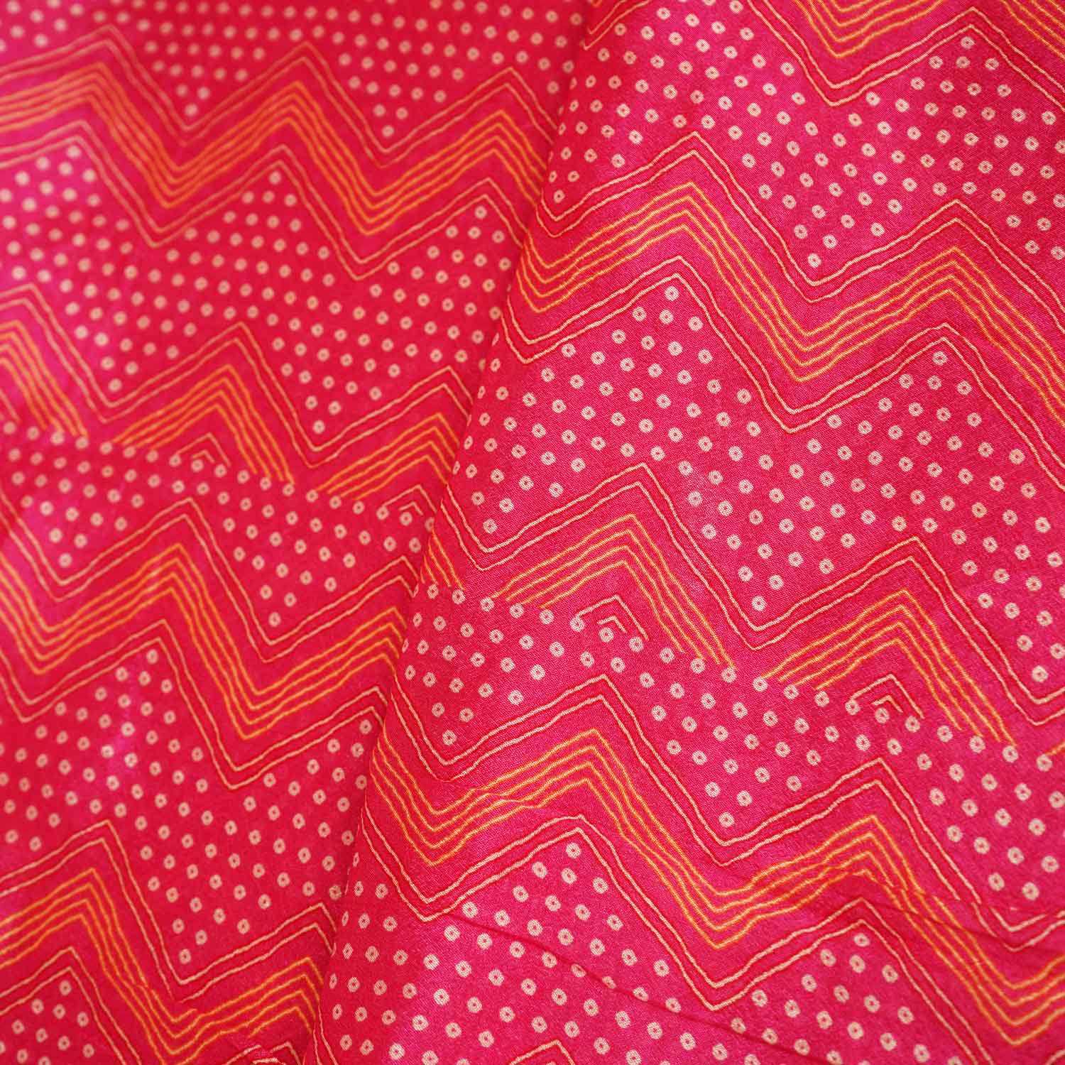 Pink Abstract Print Chinon Fabric NF-27565 - Image 3