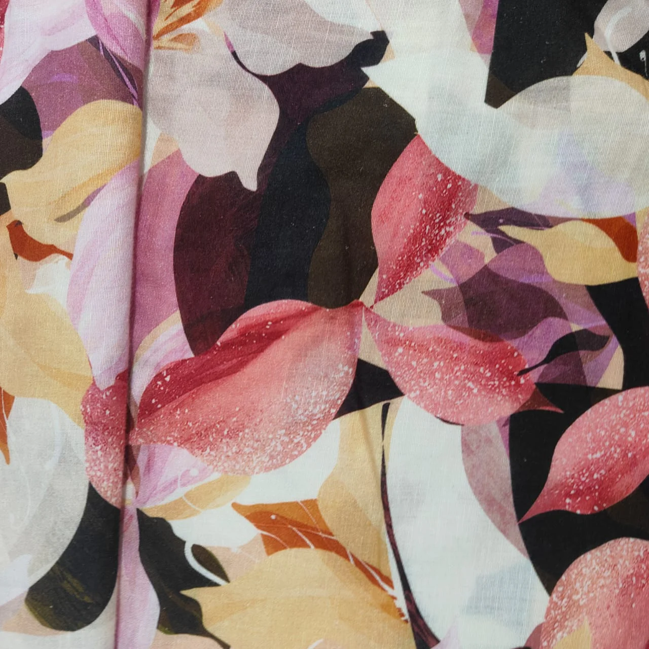 Pink Abstract Print Cotton Satin 17559 - Image 3