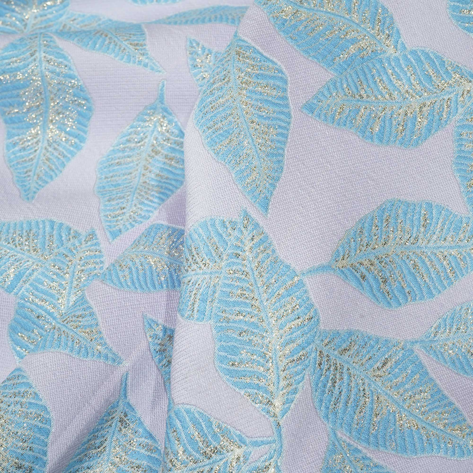 Pink & Blue Floral With Gold Lurex Brocade Jacquard OE-9454 - Image 3