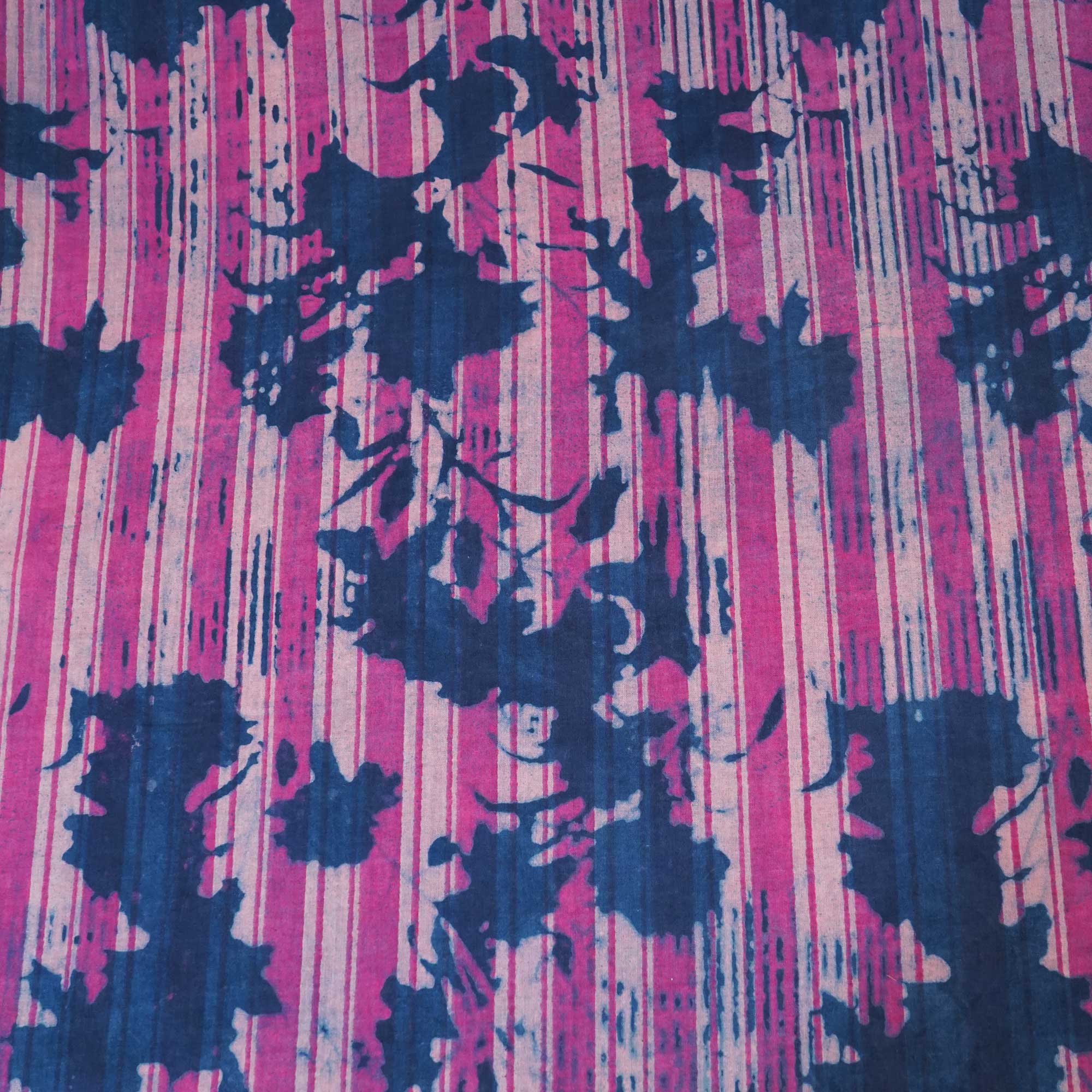 Pink & Indigo Dabu Print Cotton Fabric NC-24562 - Image 4