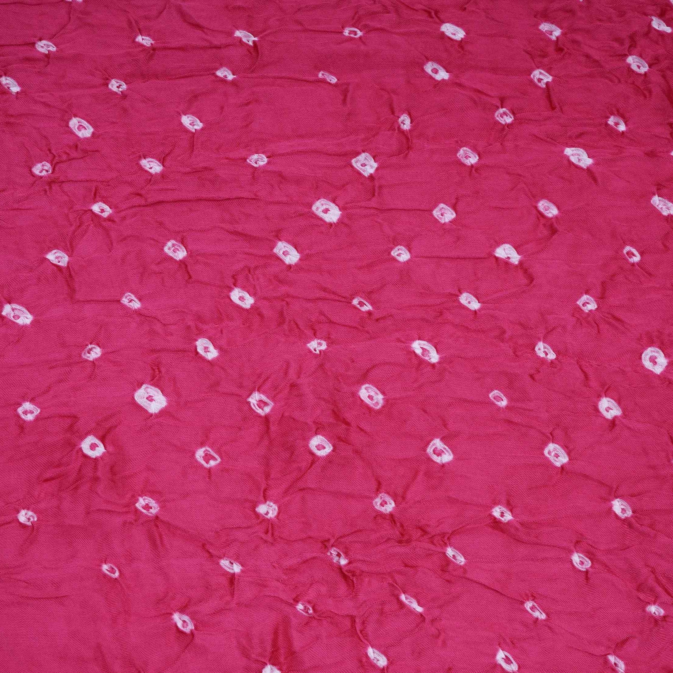 Pink Bandhani Print Modal Satin Fabric EEG-32225 - Image 2