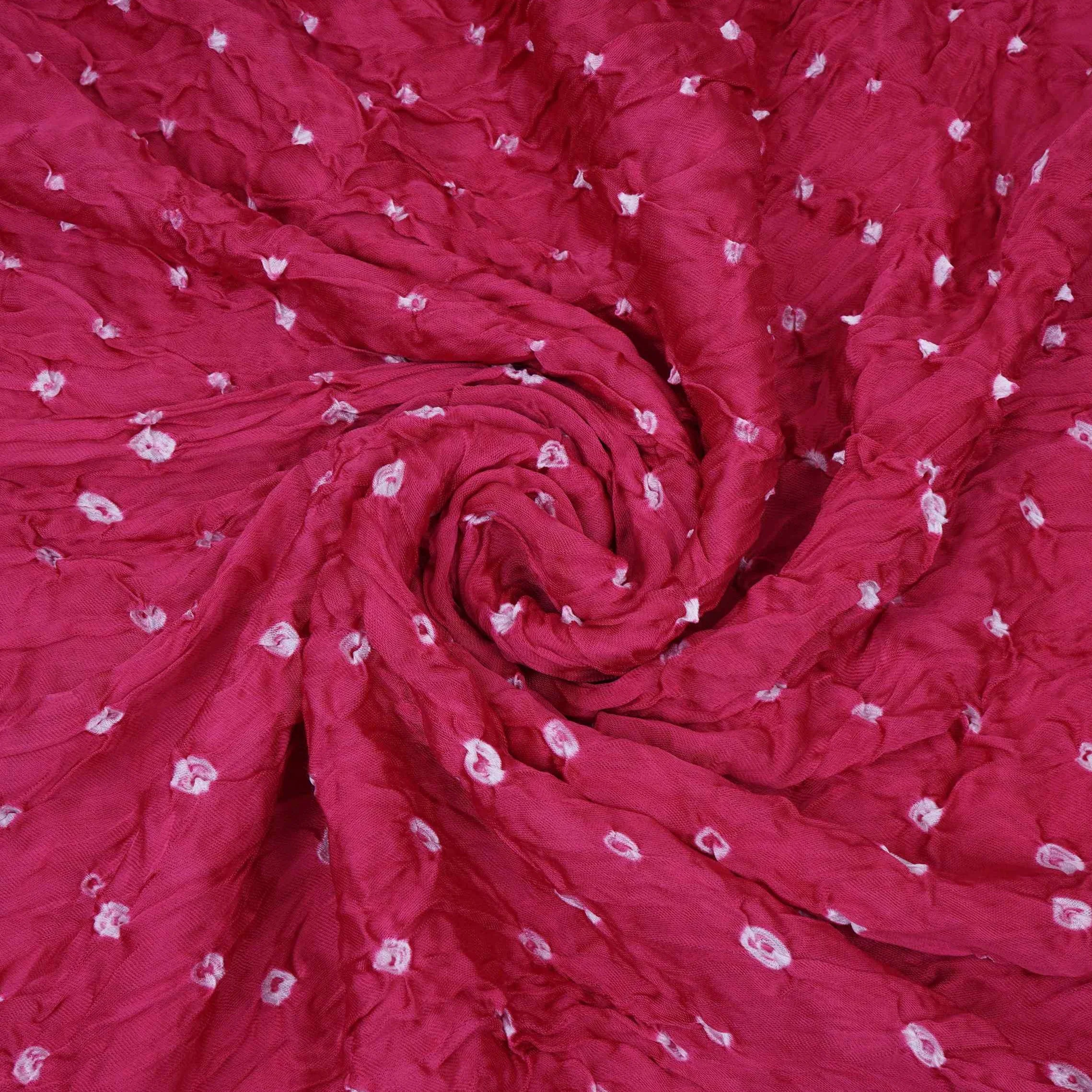 Pink Bandhani Print Modal Satin Fabric EEG-32225 - Image 4