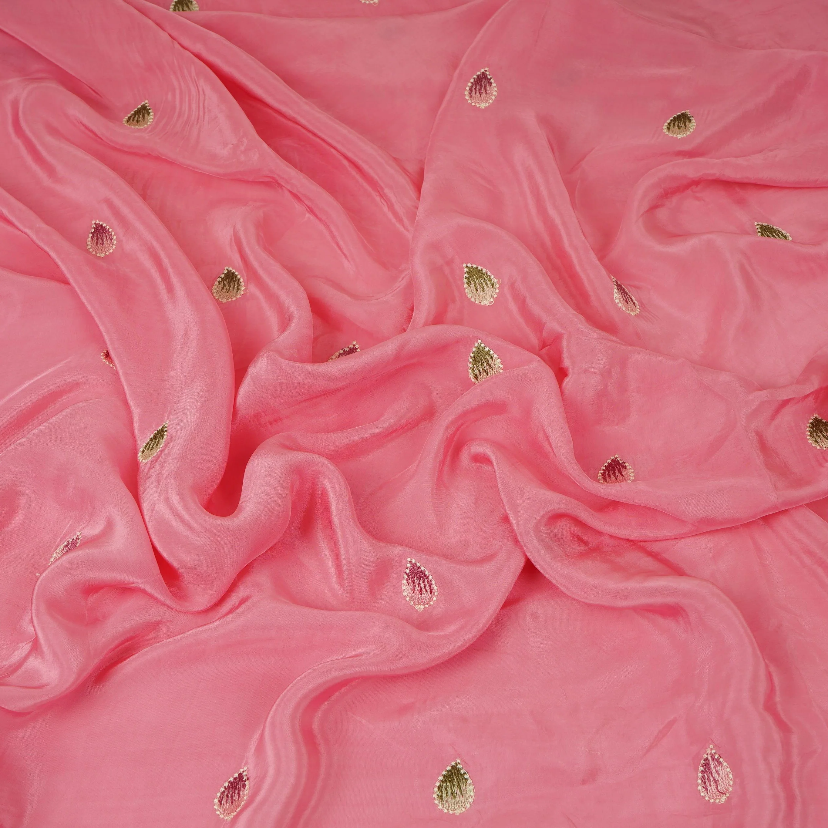Pink Cutwork embroidery Crepe Fabric VFS-31651 - Image 5