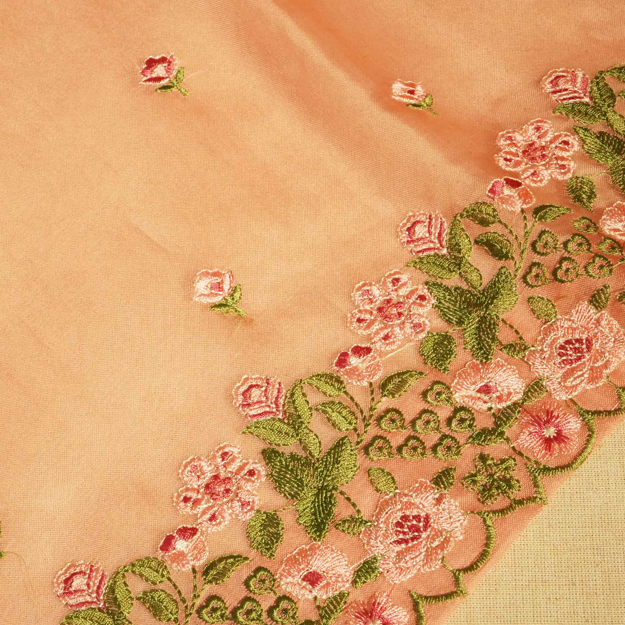 Pink Embroidery (Top-Organza,Bottom-Cotton Satin,Dupatta-Organza) Organza Fabric HNA-24547 - Image 4